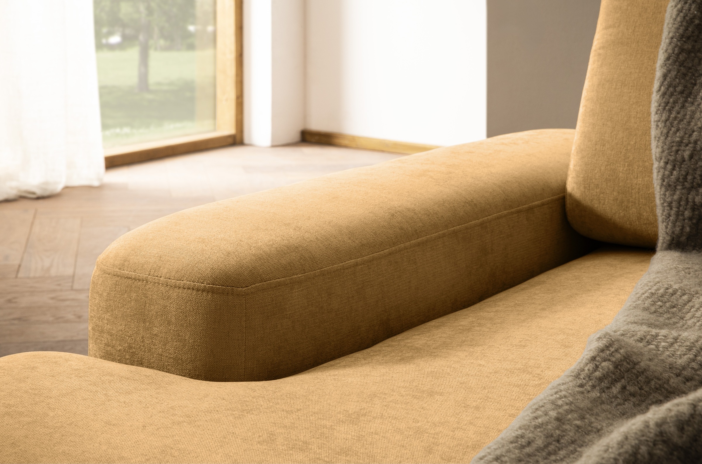 INOSIGN Ecksofa »TORGE (264cm), Schlafsofa in Cord, Samtvelours o Struktur fein, L-Form«, Schlaffunktion, Bettkasten, Liegefläche: 125/210 cm