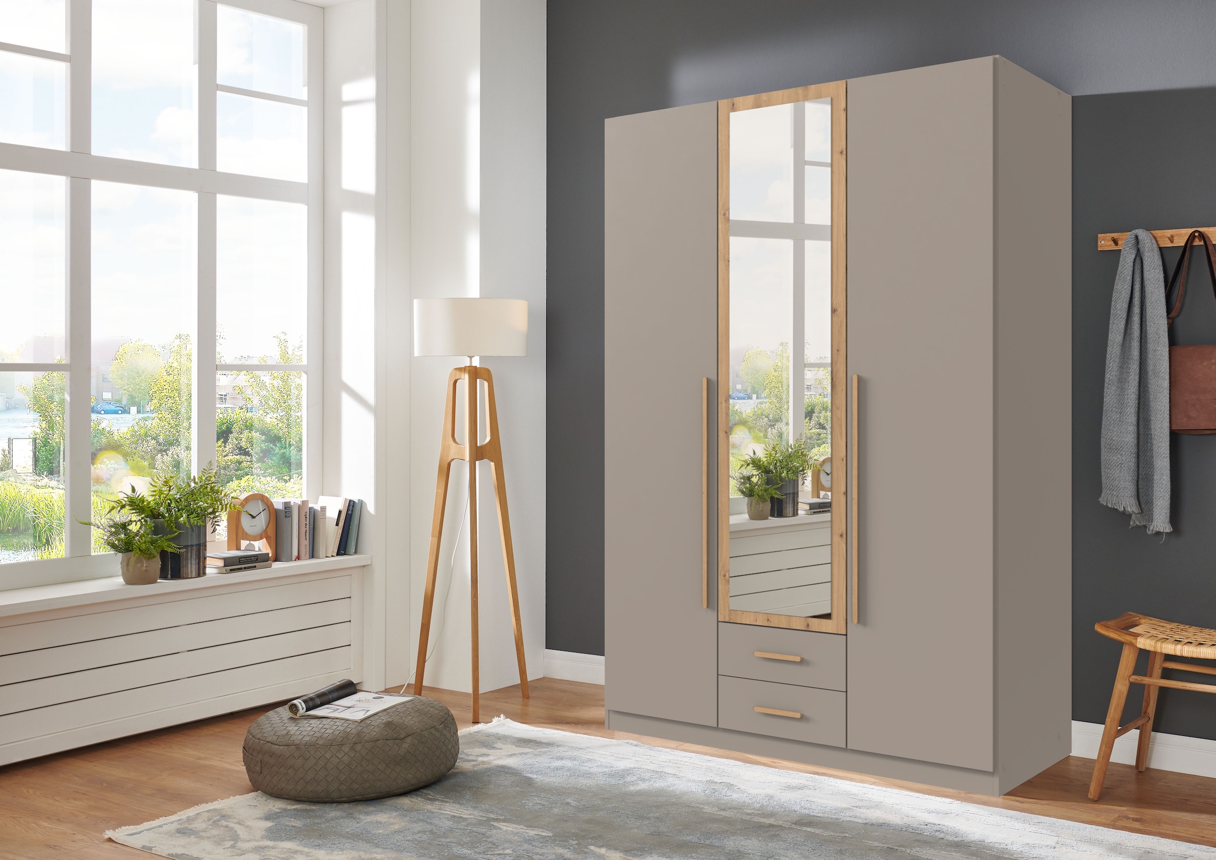 Wimex Kleiderschrank »Marburg erhältlich in den Breiten 135cm & 180cm« inkl. Spiegel und zwei Schubladen