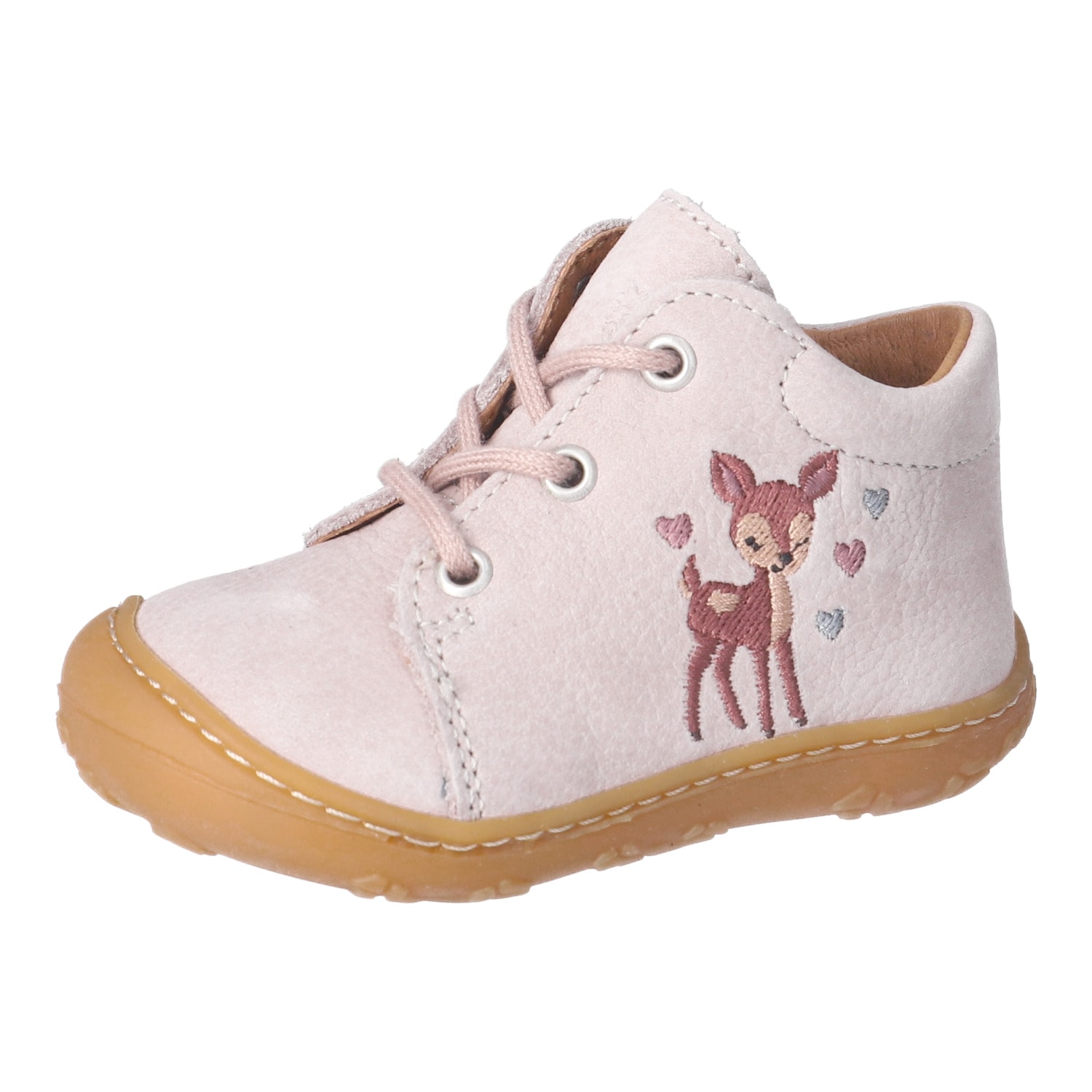 PEPINO by RICOSTA Lauflernschuh »MECKI, WMS: mittel«  Schnürschuh, süßes Bambi-Motiv, Größenschablone zum Download