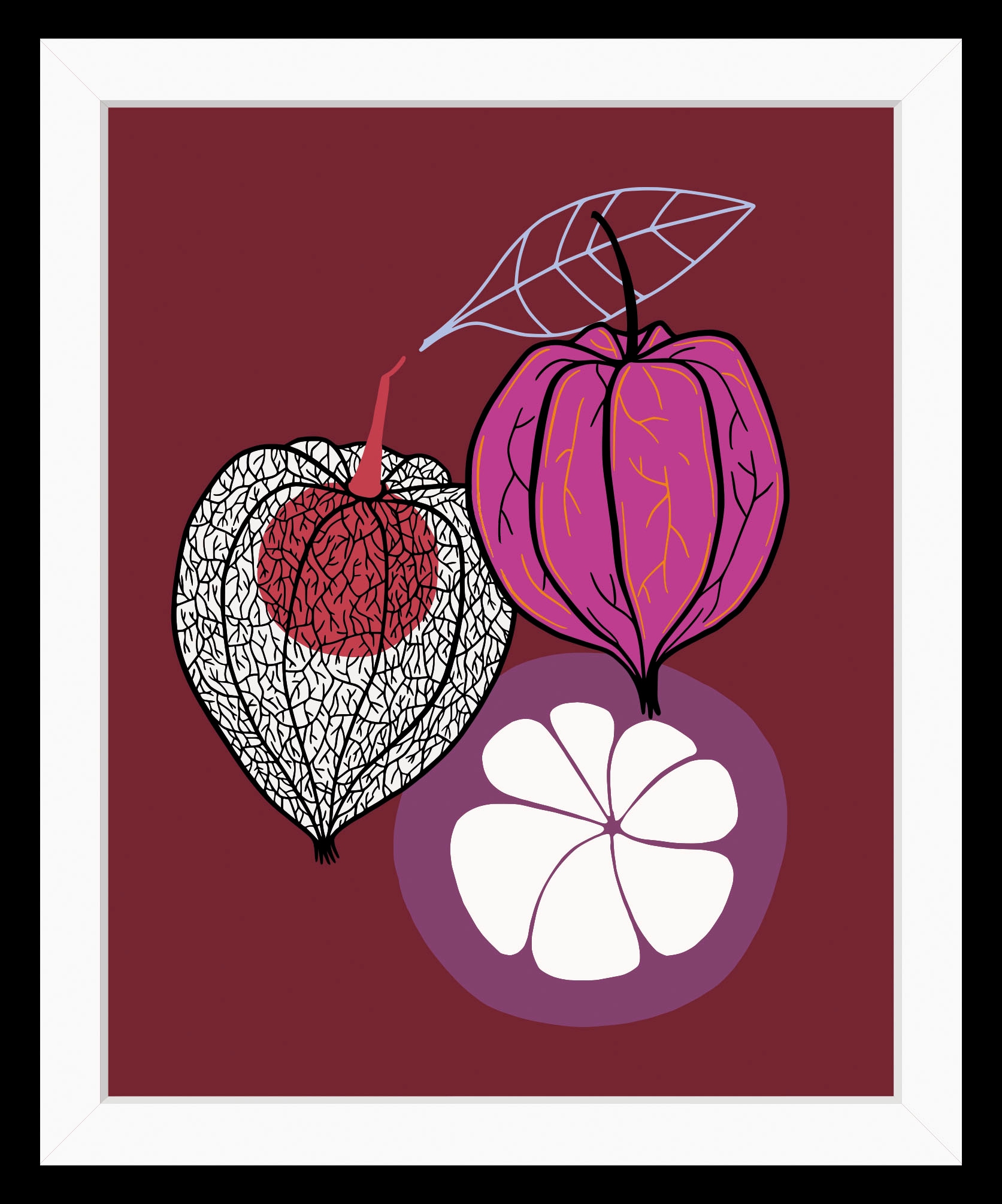 queence Bild »Marlene«, Obst-Obst Bilder-Lebensmittel-Essen-Kunst-Figuren, (1 St.), HD Premium Poster-Druck inkl. Holzrahmen