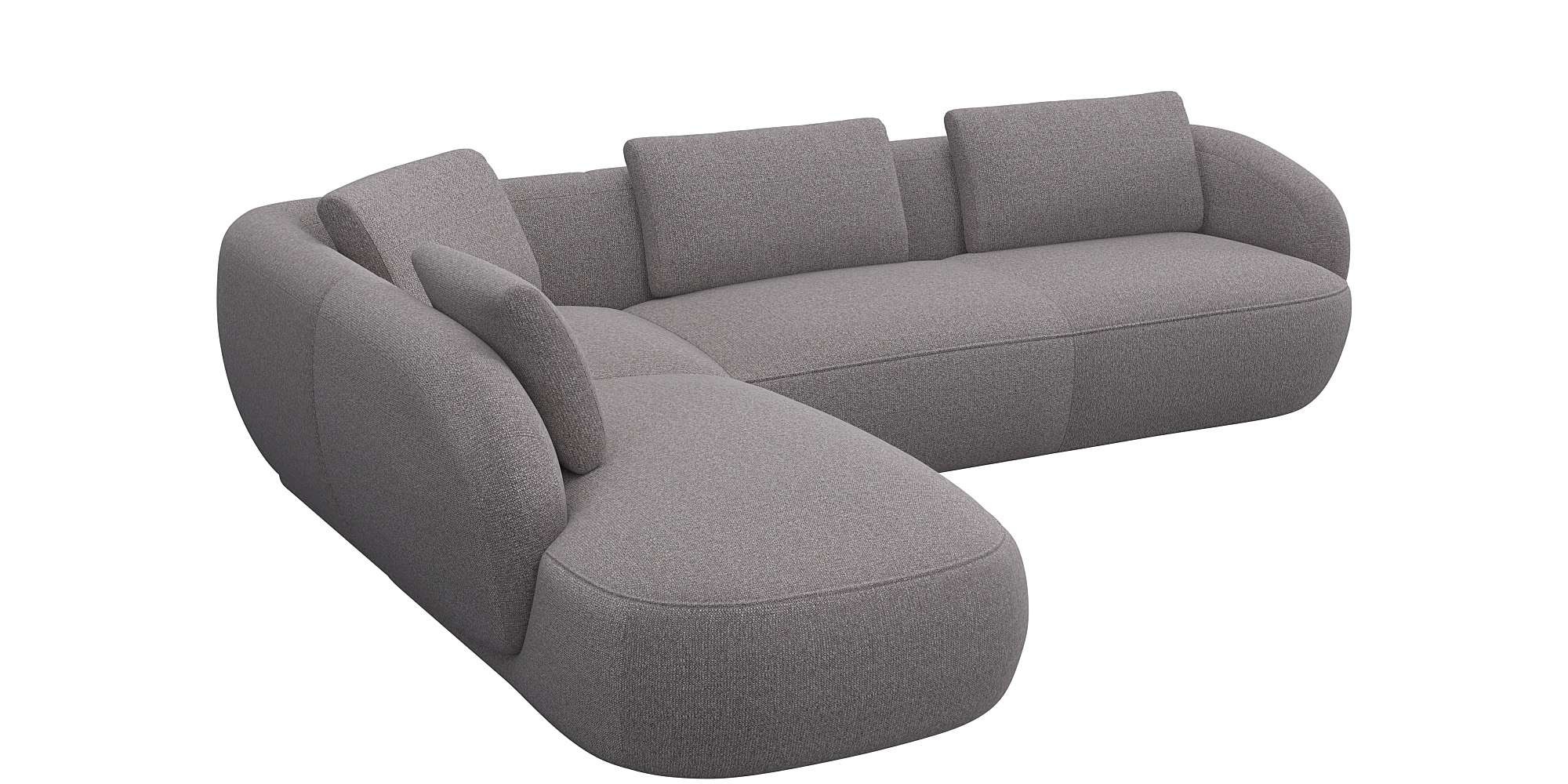 FLEXLUX Ecksofa »Torino, rund, L-Form, Sofa-Ecke mit Ottomane«, Modernes, o günstig online kaufen