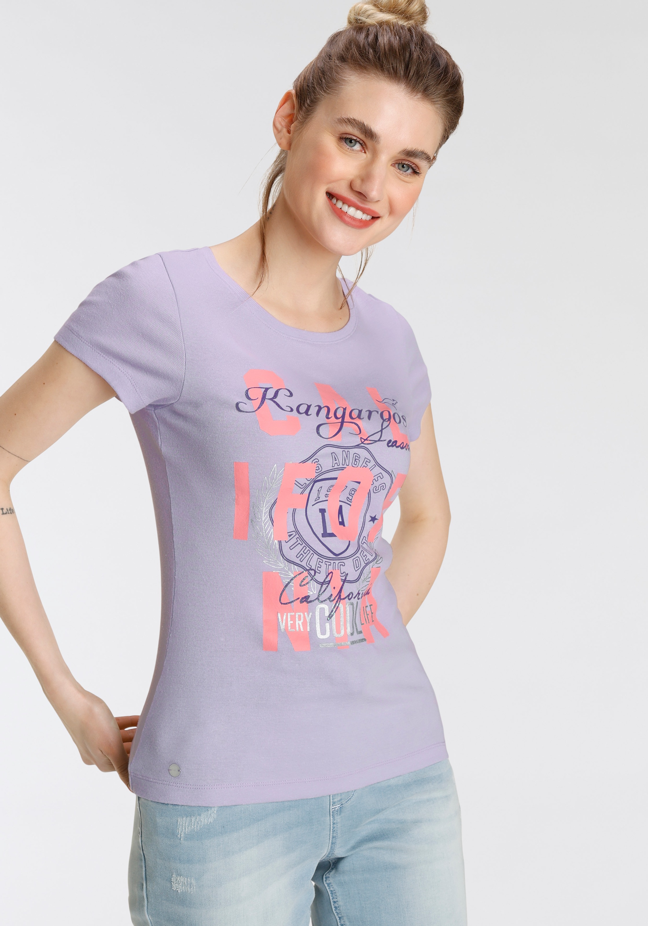Logodruck im bestellen Print-Shirt, NEUE online - California-Style mit KangaROOS KOLLEKTION
