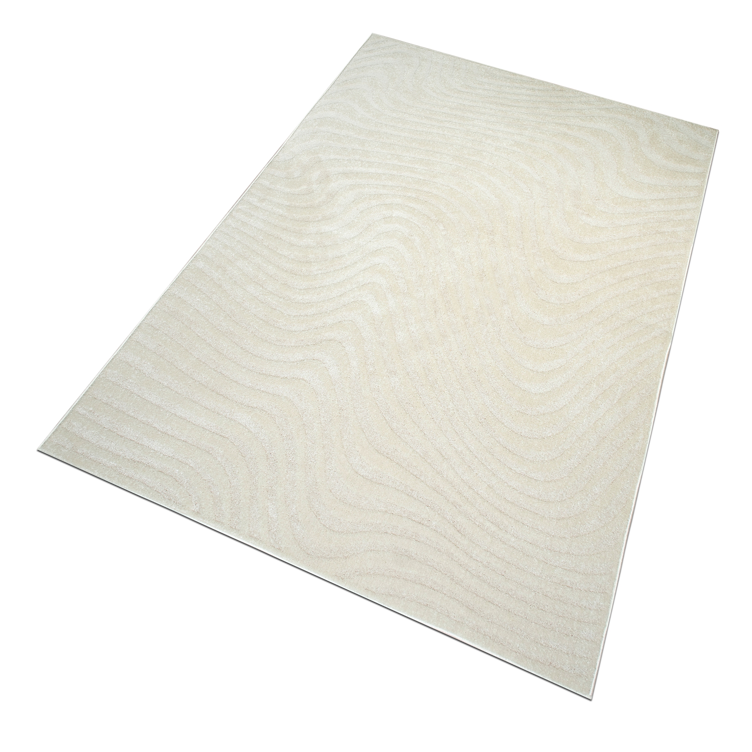 OTTO home Teppich »Vibek, Wellen-Design in Hoch-Tief-Struktur« rechteckig 9 mm Höhe 3D-Effekt, softer Kurzflor, pflegeleicht, Scandi-Look