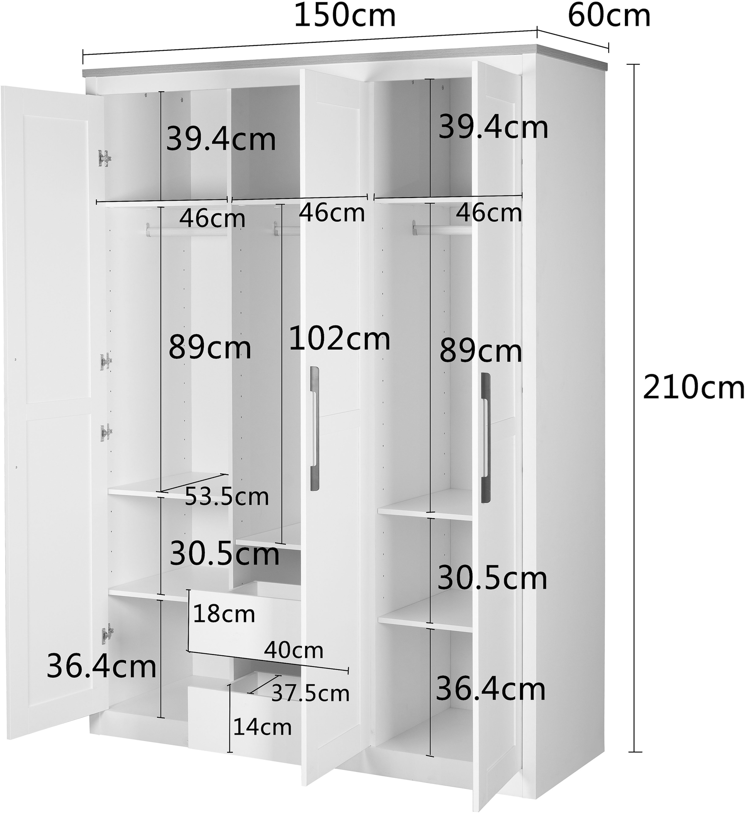 OTTO home Kleiderschrank »Büsum Schlafzimmer Schrank Otto´s Choice« stabile robuste Bauweise mit optimaler Aufteilung,  Schlafzimmerschrank Landhaus Design Garderobe Schrank Bestseller