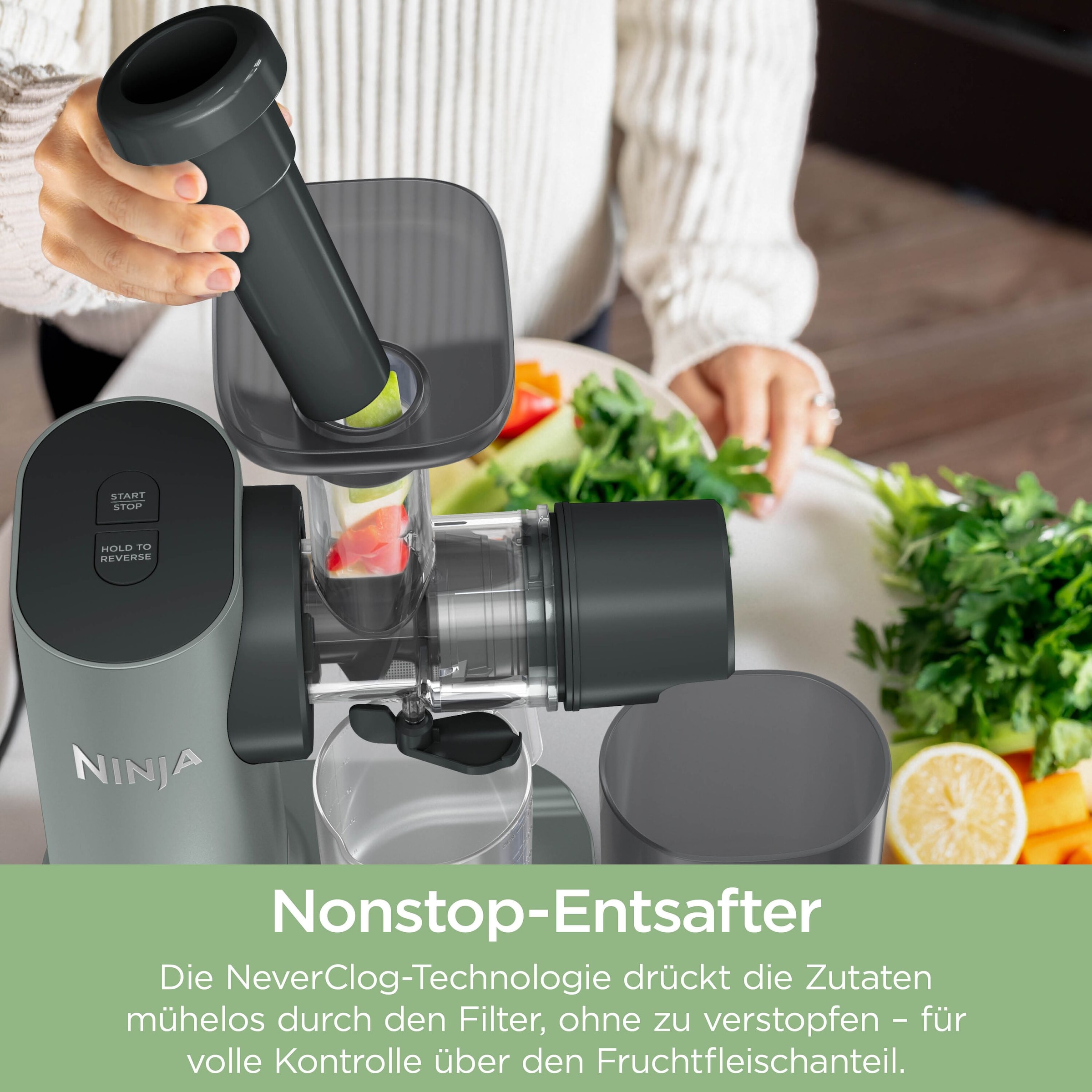 NINJA Entsafter »NeverClog Kaltentsafter« 150 W vielseitigen Ninja 3-in-1 Kaltentsafter