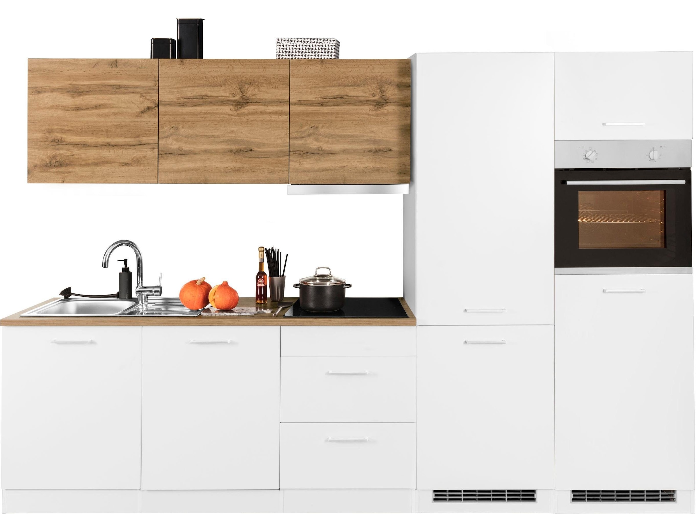 KOCHSTATION Küchenzeile »KS-Kehl«, mit E-Geräten, Breite 300 cm, inkl. Kühl günstig online kaufen