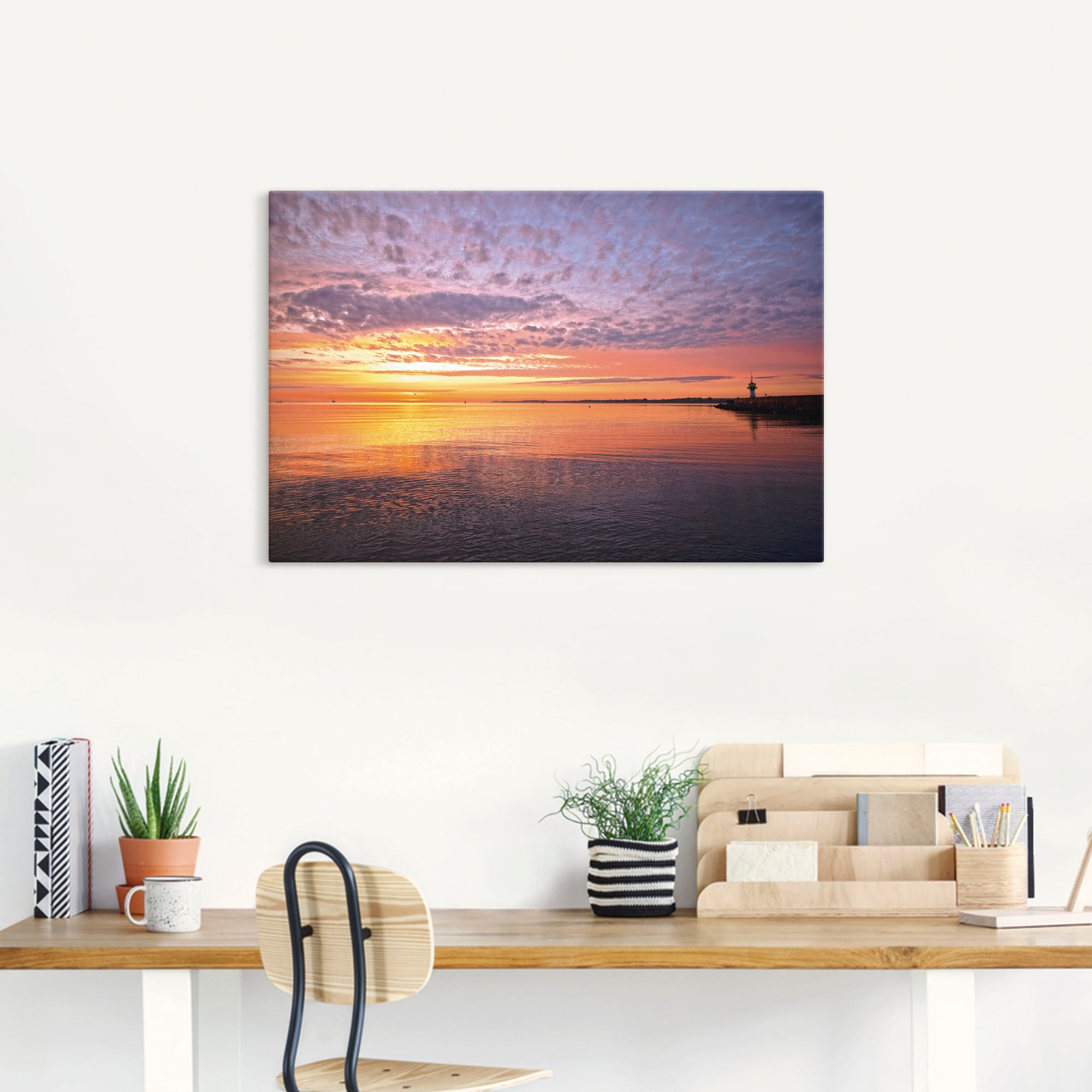 Artland Wandbild »Sonnenaufgang am Ostseestrand«, Bilder vom Sonnenuntergang & -aufgang (1 Stück), in vielen Größen & Produktarten - Alubild / Outdoorbild, Leinwandbild, Poster, Wandaufkleber / Wandtattoo auch für Badezimmer geeignet