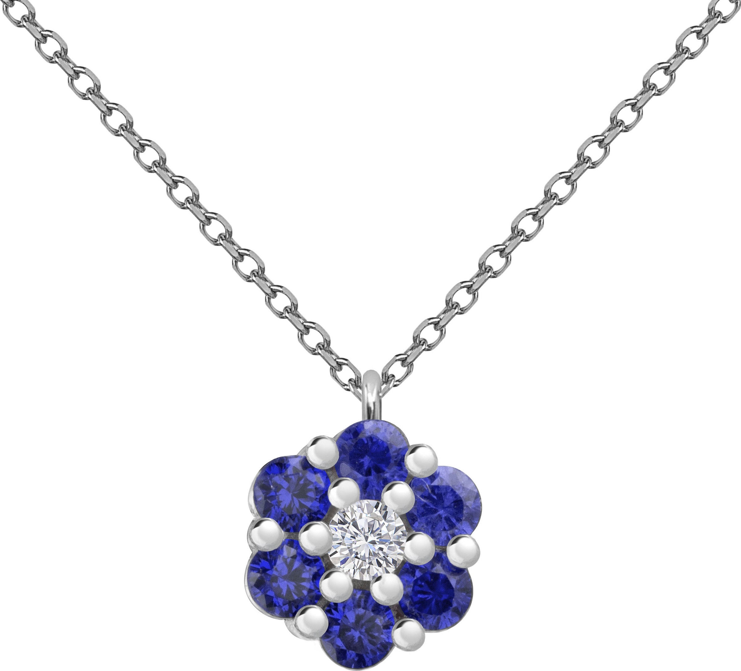Firetti Kette mit Anhänger »Schmuck Geschenk Silber 925 Halsschmuck Ankerkette Anhänger Blume« Made in Germany - mit Zirkonia (synth.)