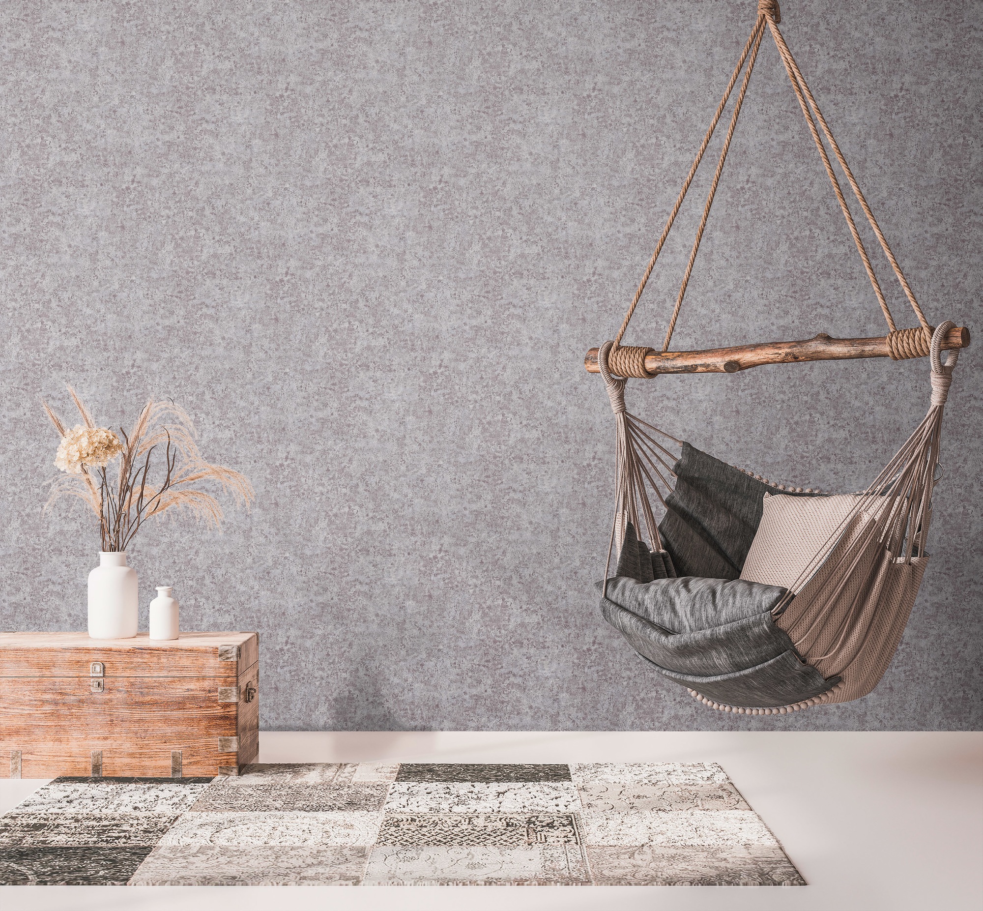 living walls Vliestapete »Metropolitan Stories. Travel Styles. Metallic-Tapete«, metallic-Metall-Effekte-gemustert, Grobe Struktur-Tapete Putzoptik Designtapete Hochwertig Tapeten Flur