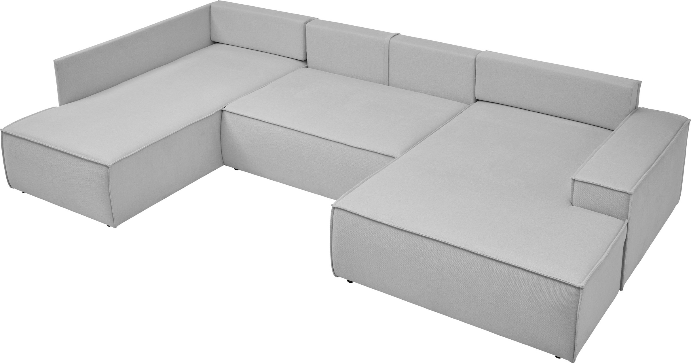 andas Wohnlandschaft »FINNLEY U-Form XXL 329 cm, Schlafsofa, Schlaffunktion m. Bettkasten«, (194/139 cm), Bouclé, Struktur und Cord