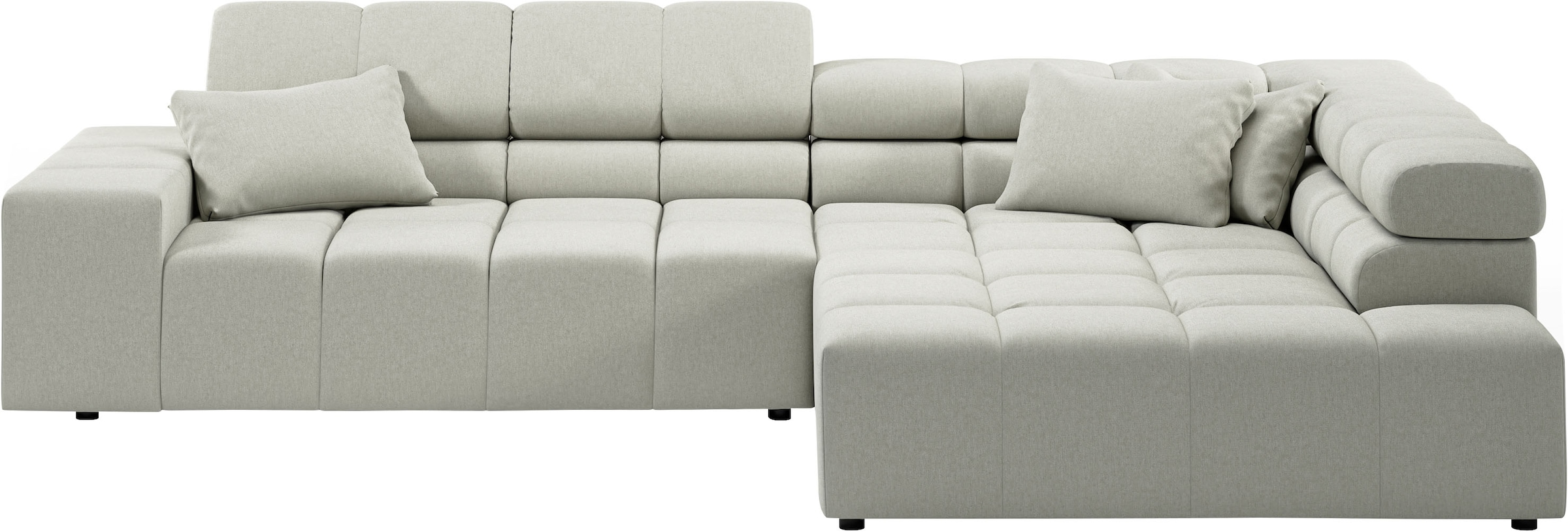 INOSIGN Ecksofa »Ancona incl. Kopfteilverstellung, Breite 319cm, L-Form«, wahlweise motorische Sitztiefenverstellung, auch in Cord + Easy Care