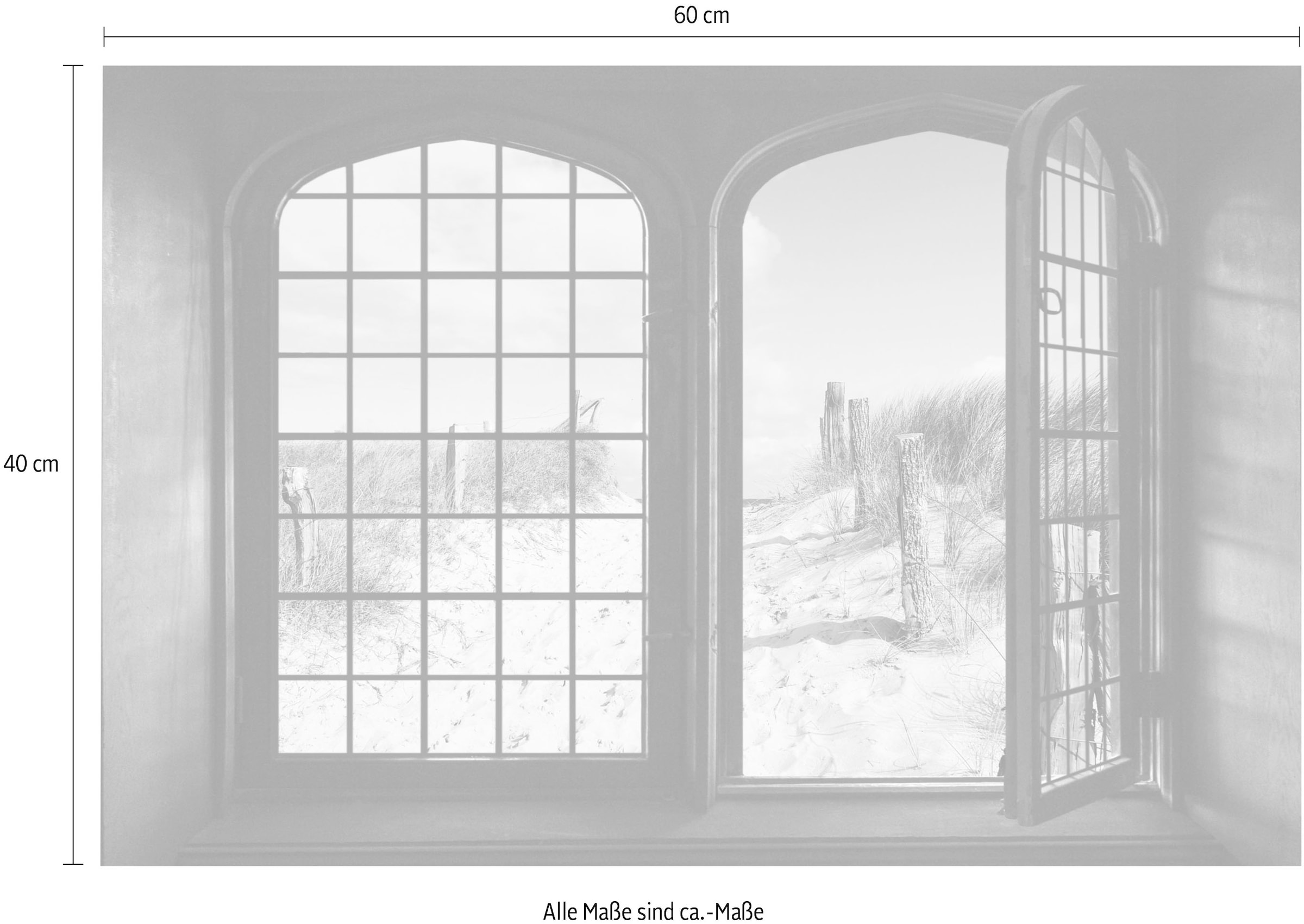 queence Wandsticker »Düne«, Wandsticker, Wandbild, selbstklebend, 3D, Fenster