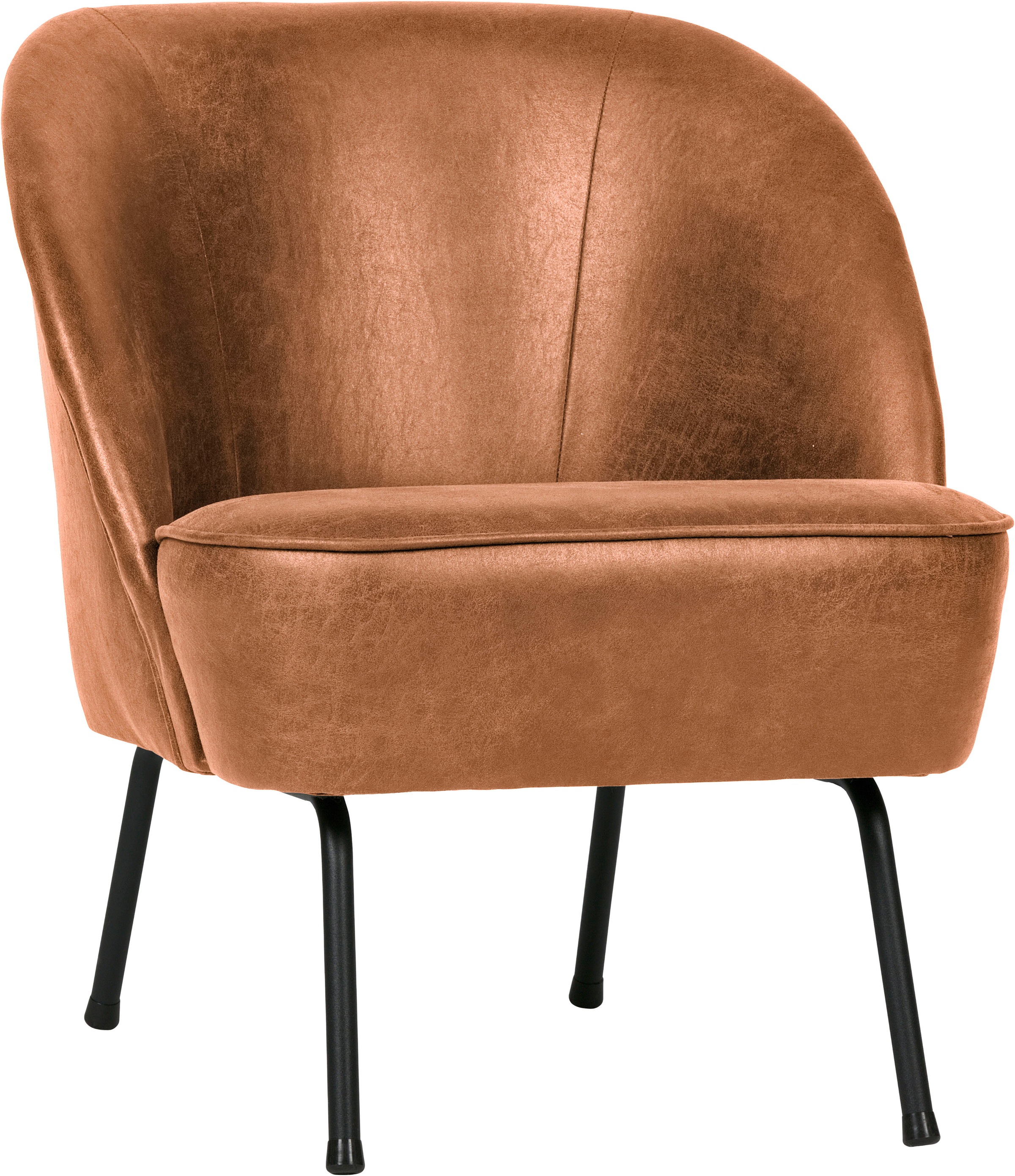 WOOOD Sessel »Vogue mit recyceltem Leder und Metallgestell B 57 x T 70 x H 69 cm« Hohe Verschleißfestigkeit, pulverbeschichtetes Metallgestell