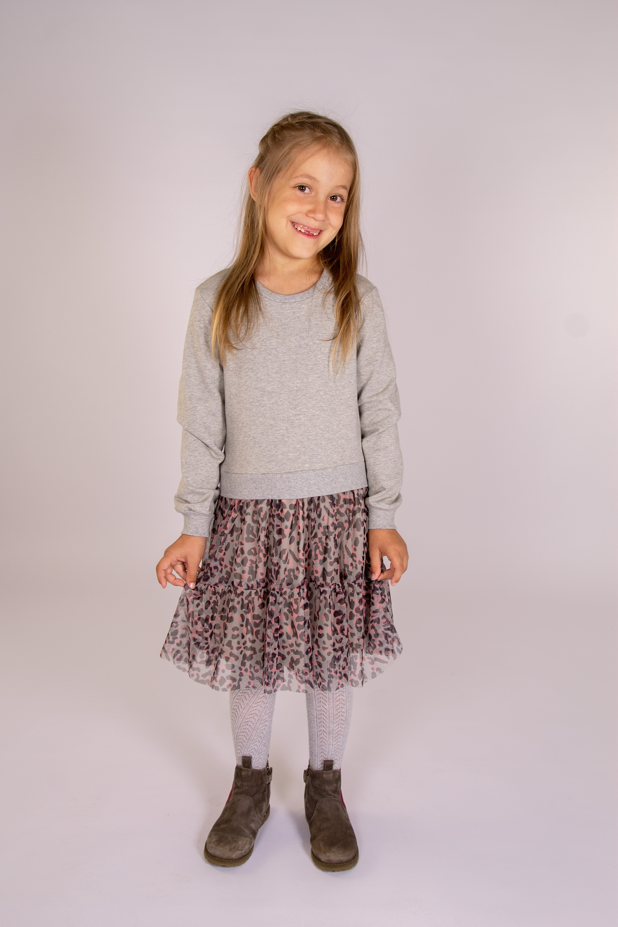 HAPPY GIRLS Midikleid grey melange 164 - N-Gr N-Gr 164 Süßes Kleid von happy girls