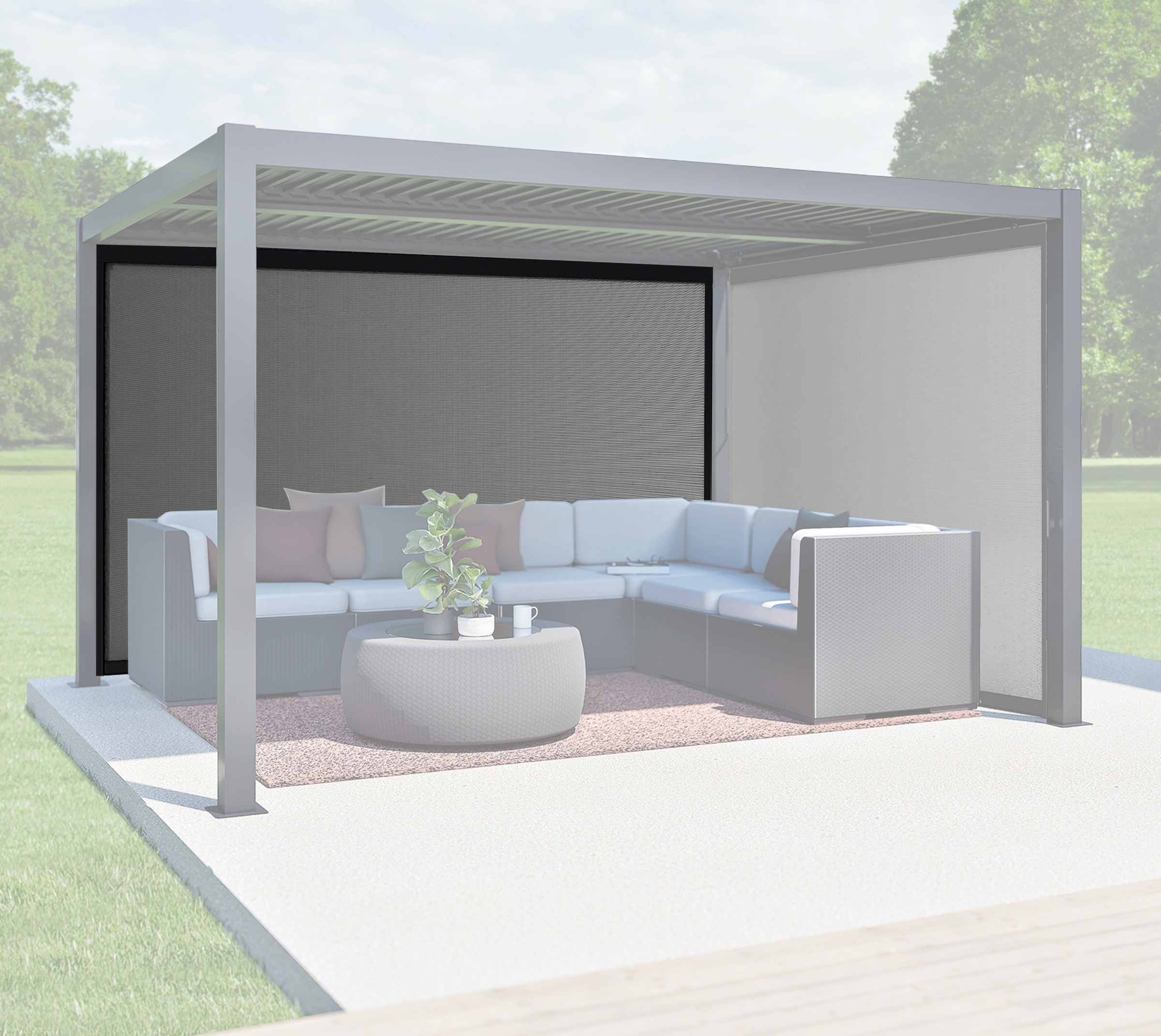 Sojag Pavillonseitenteil »Milo Panele 12 Grau« Rahmenkonstruktion aus Aluminium