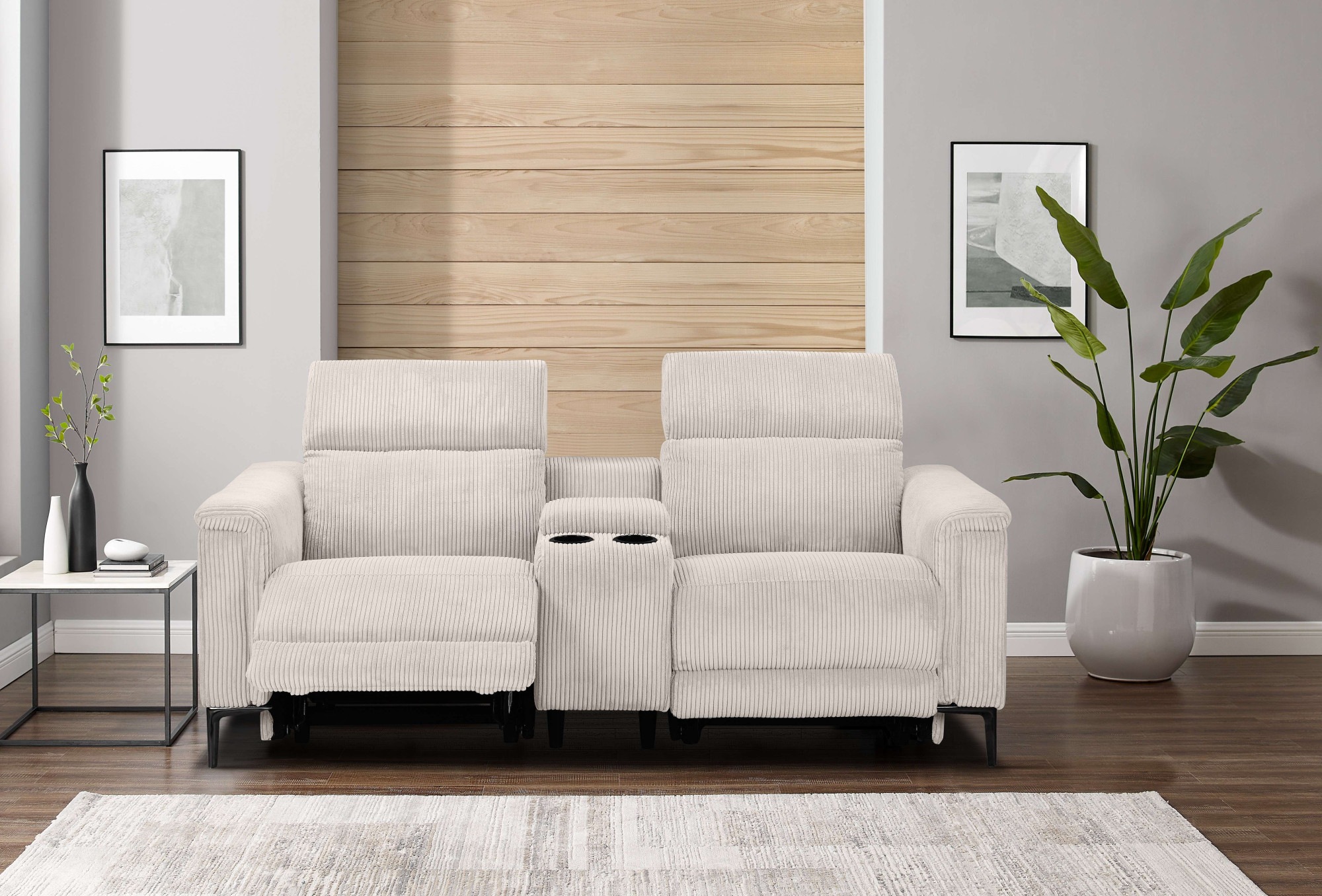 Places of Style 2-Sitzer »Lund in Cord, 2er-Kinosofa, TV-Sessel, Multimedia-Sofa, USB-A,«, m. elektrischer o. manueller Relaxfunktion, Getränkehalter u. Staufach