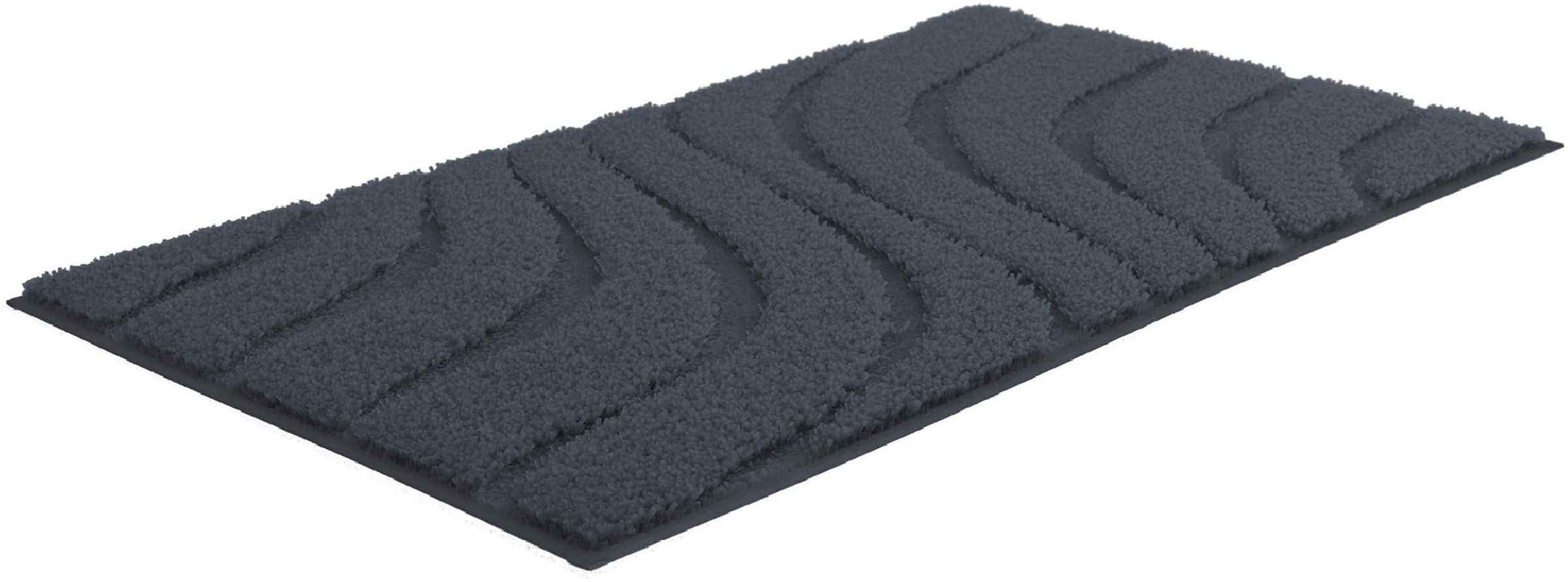 OTTO home Badematte »Levii, Badvorleger, Badezimmer Teppich, sehr weich«, rutschhemmend beschichtet, schnell trocknend-fußbodenheizungsgeeignet, Hoch-Tief-Effekt, weiche Haptik, Made in Europe