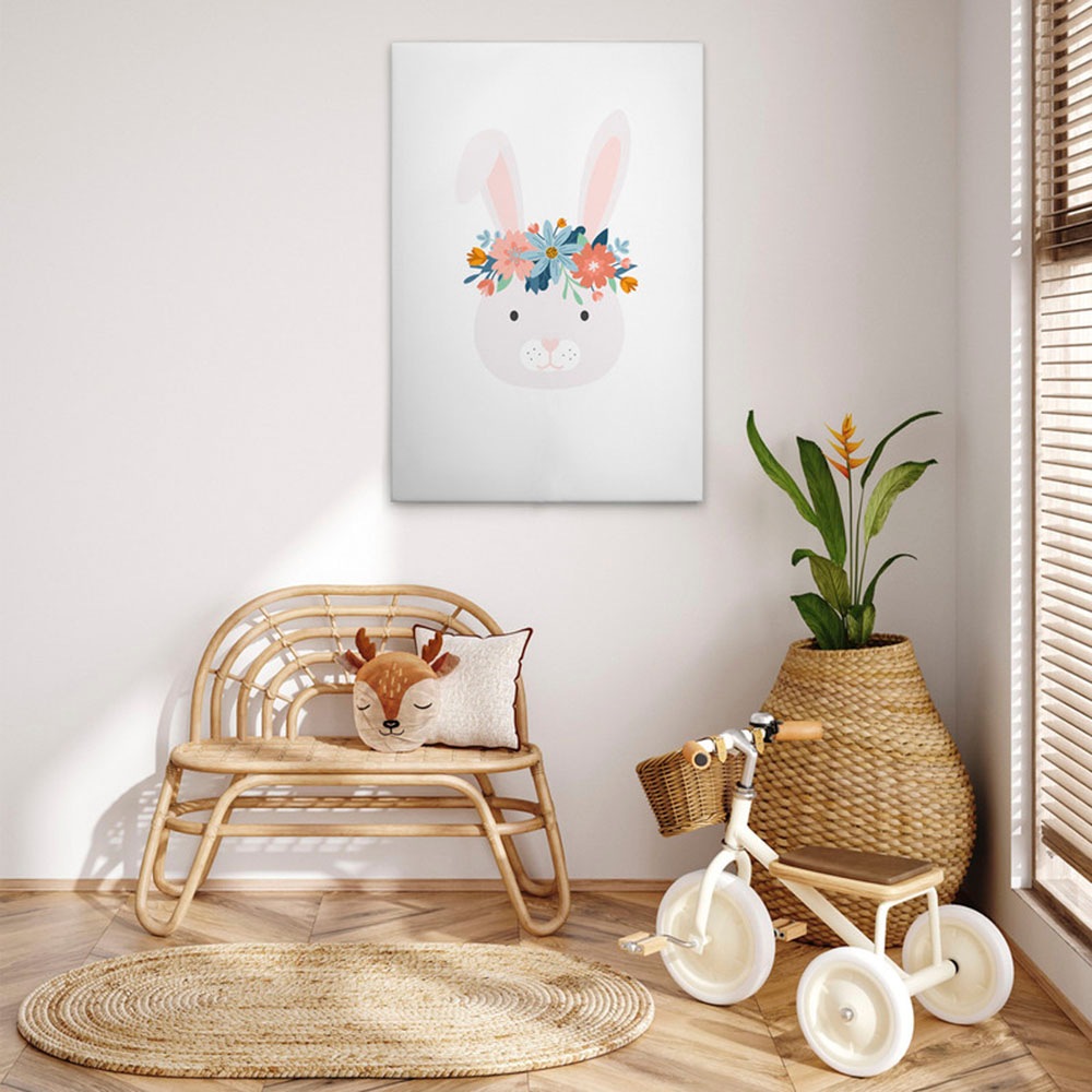 A.S. Création Leinwandbild »Flower Bunny 2 - Wandbild Weiß Bunt Blau Keilra günstig online kaufen