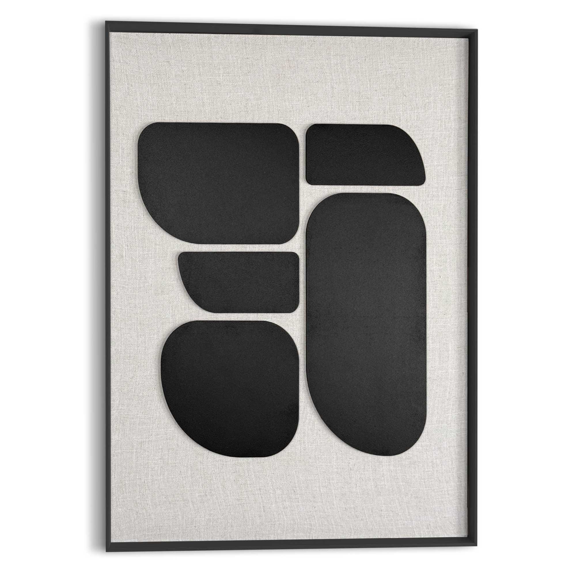 Reinders! Wandbild »Organic Blocks schwarz« Wohnzimmer - Schwarz-Weiß - MDF günstig online kaufen