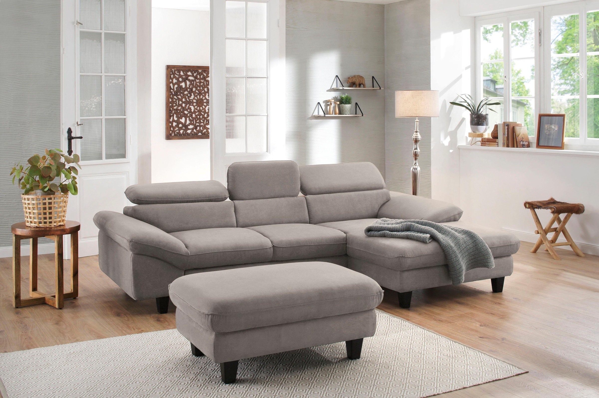Home affaire Ecksofa »Pilot L-Form«, mit Kopfteilverstellung, wahlweise mit Bettfunktion & Bettkasten
