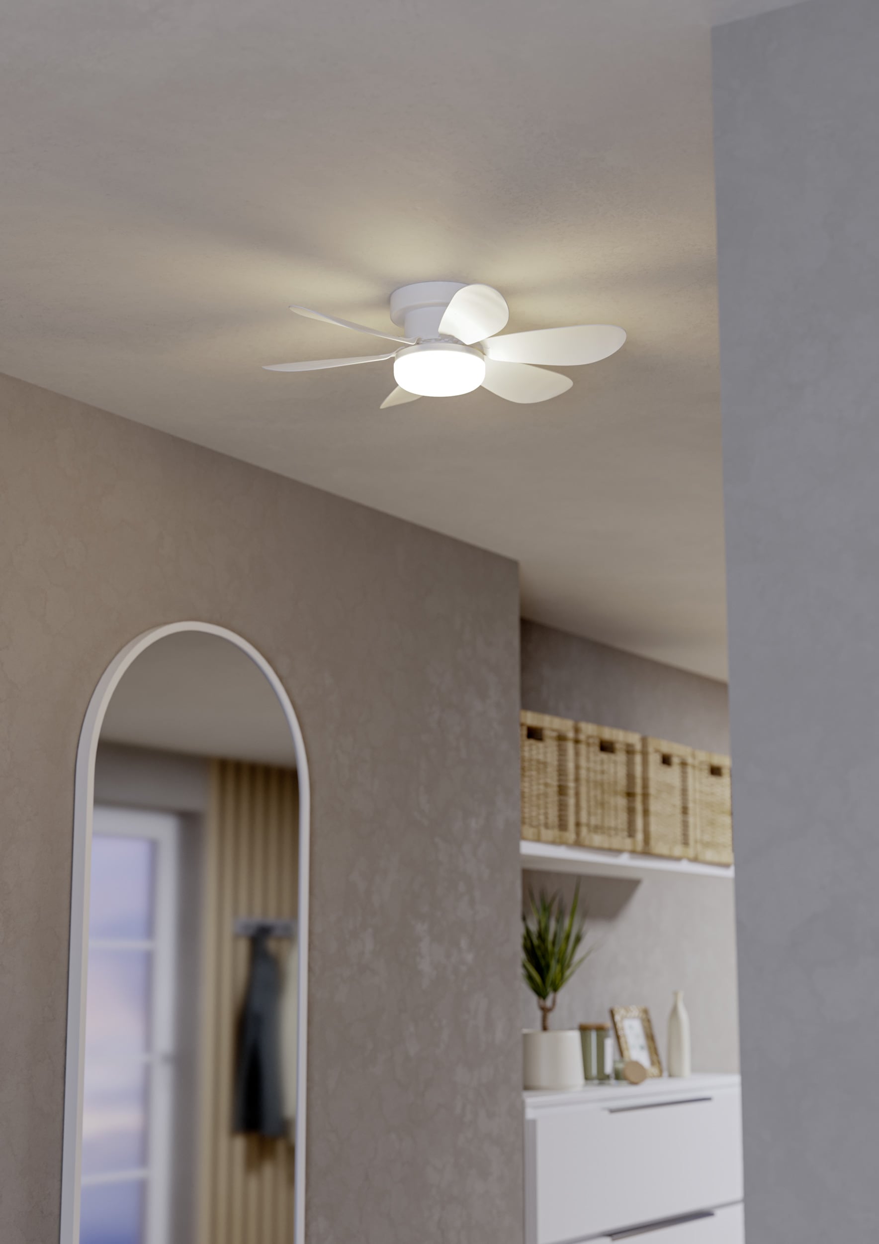EGLO LED Deckenleuchte »CLOVELLY« LED-Modul 1 Stk. Kaltweiß | Neutralweiß | Warmweiß LED Ventilator mit Beleuchtung - in weiß - Ø52cm - 3 Geschwindigkeiten