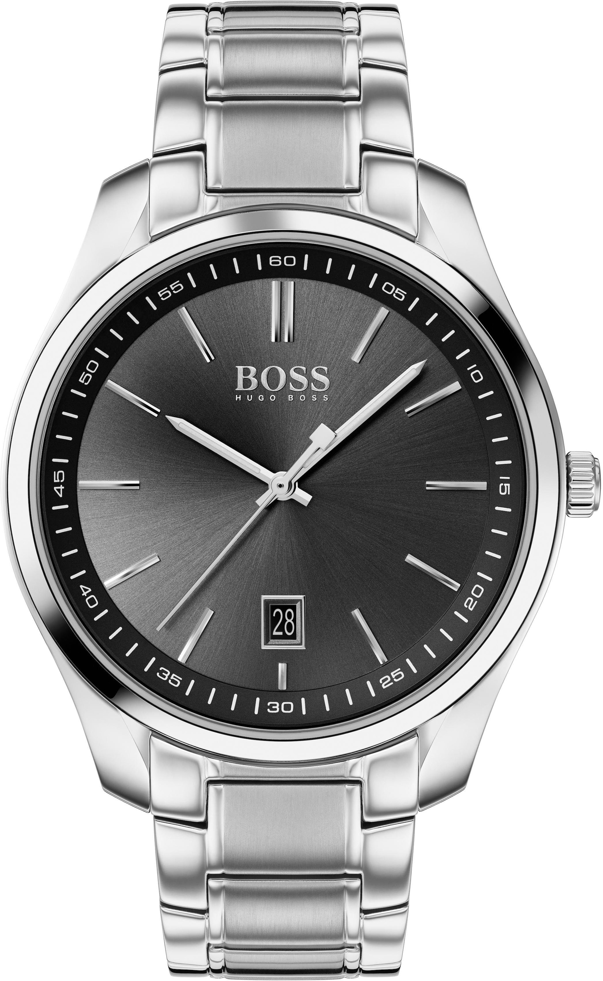 BOSS Quarzuhr »CIRCUIT, 1513730«, Herrenuhr, Armbanduhr, Datum, Edelstahlar günstig online kaufen