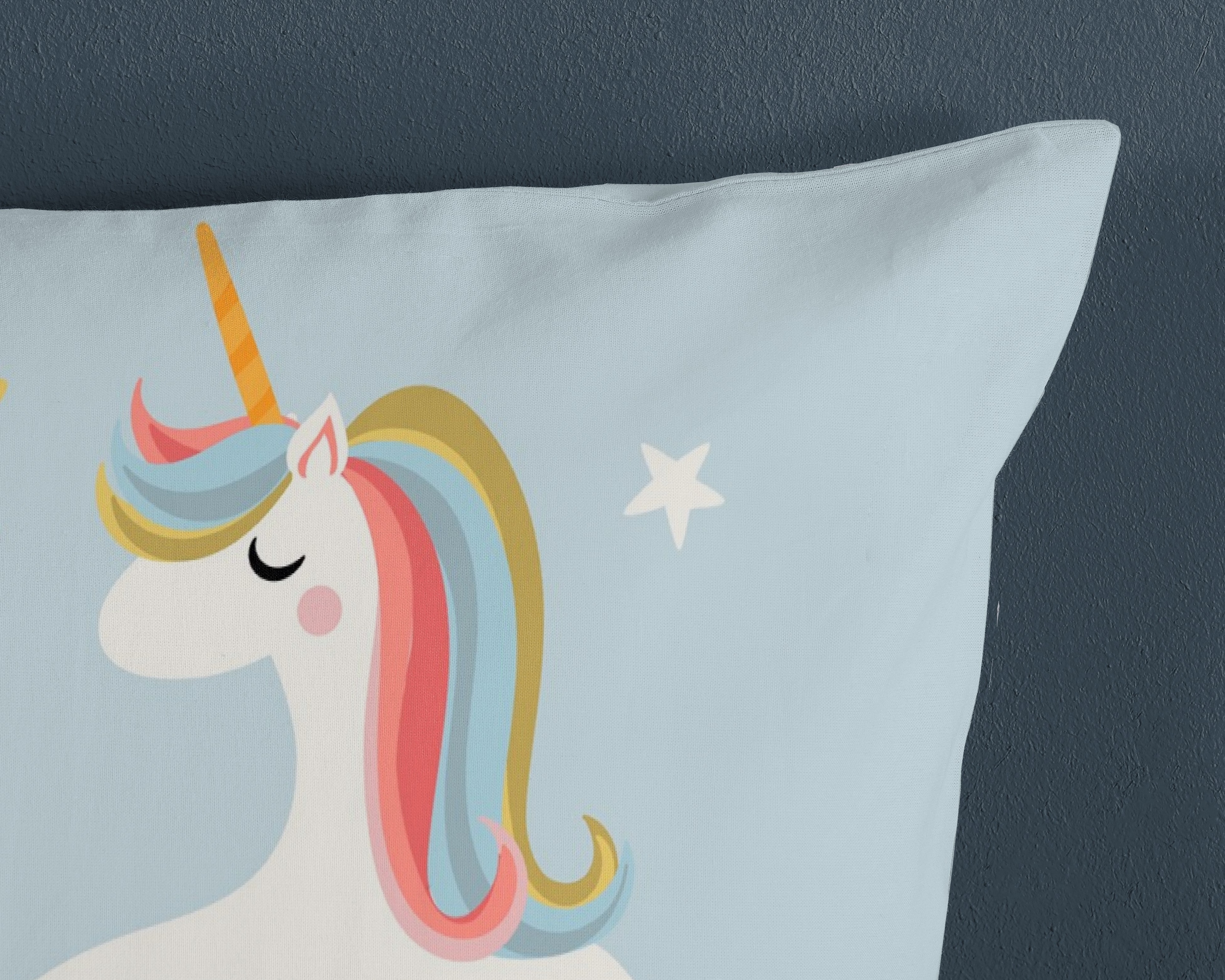good morning Kinderbettwäsche »Suus«, Baumwolle, Renforcé, Baby, Kind, Mädchen, Einhorn, Regenbogen, Rosa