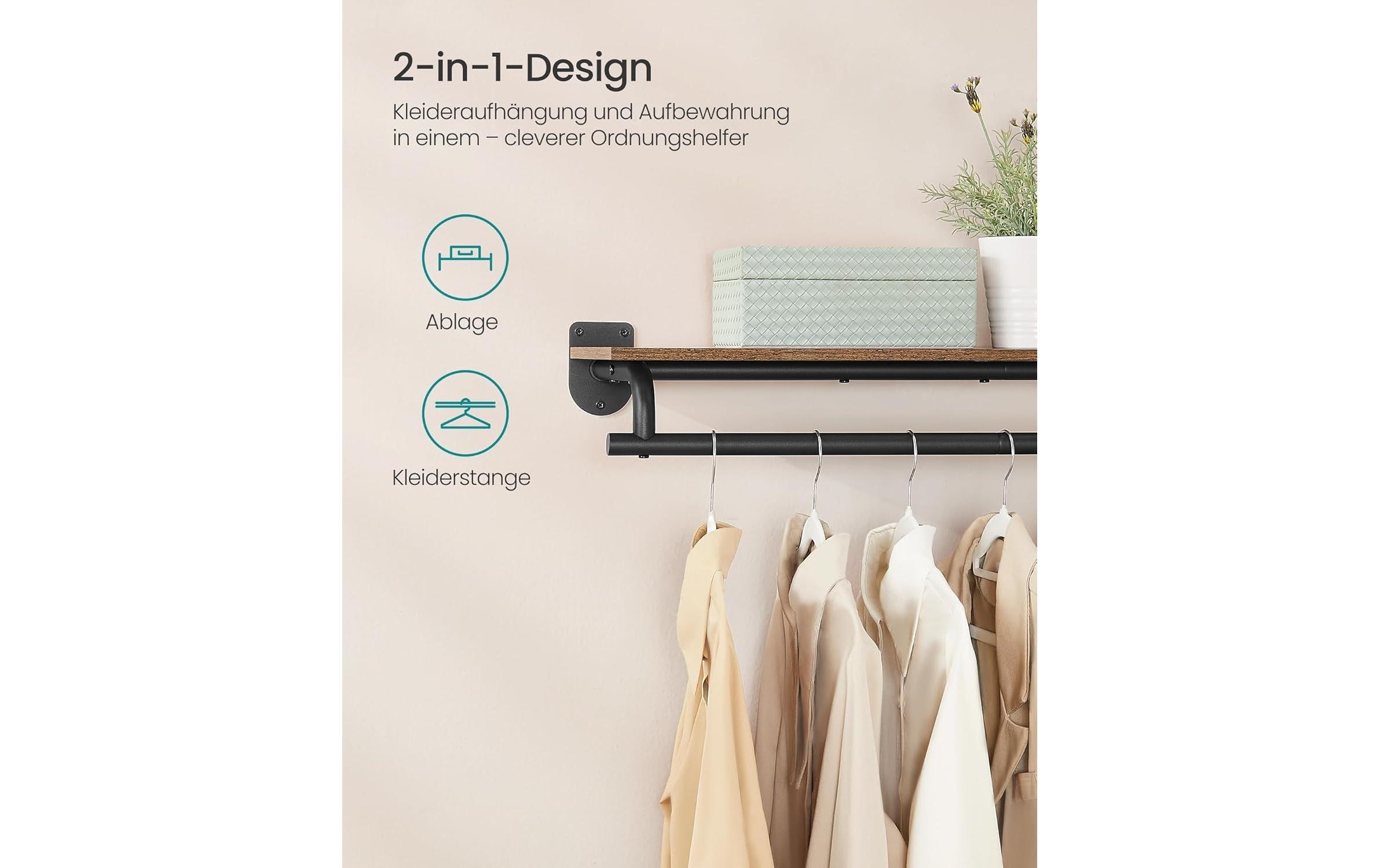 SONGMICS Wandgarderobe »109 cm x 13,2 cm«