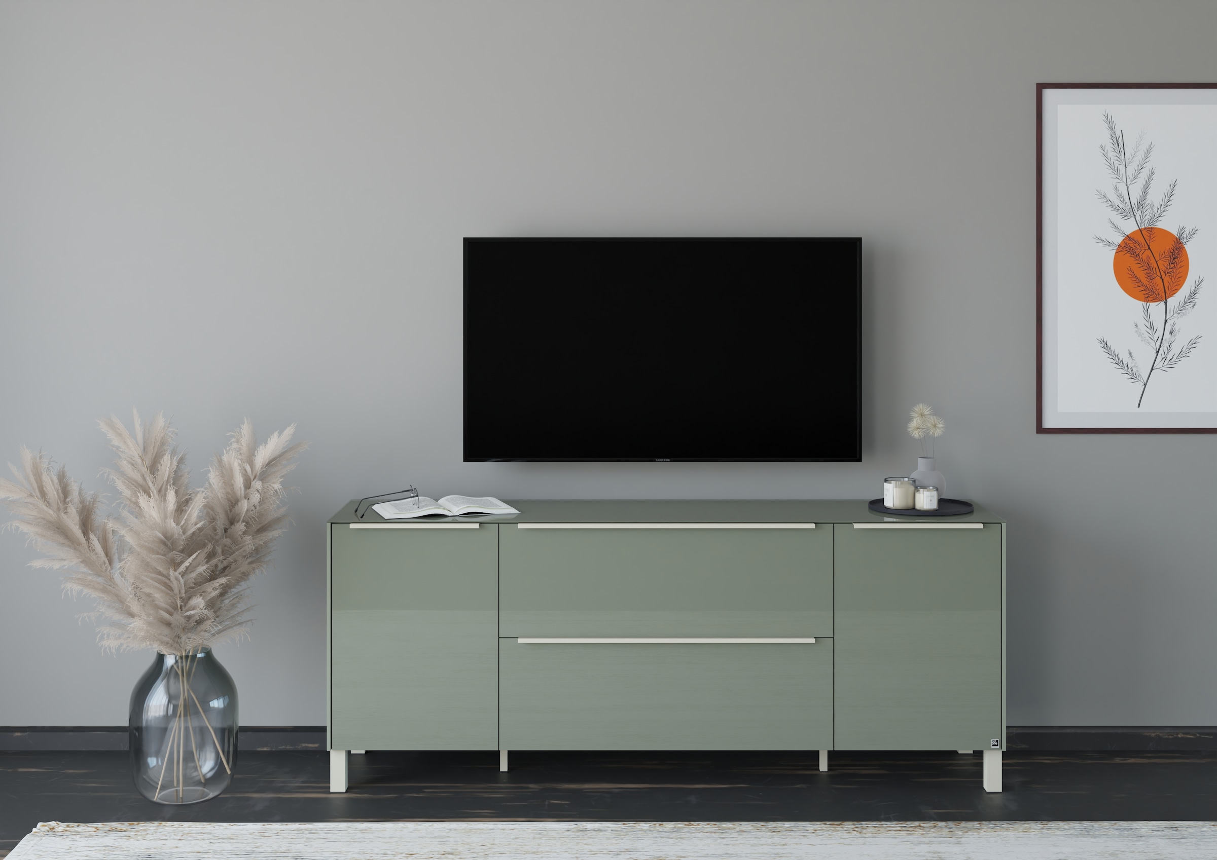 set one by Musterring Lowboard »Reno« 1 Stk. tlg. Mit Vierkantfuß in diversen Farben, 75 cm Höhe & Farbauswahl