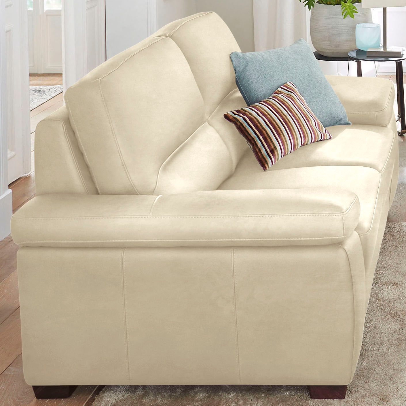 CALIA ITALIA Polstergarnitur »Gaia, hochwertige Garnitur aus 2-Sitzer & 3-Sitzer im edlen Design«, (Set, 2 tlg.), aus pflegeleichtem Luxus-Microfaser Ginevra Hydro Care