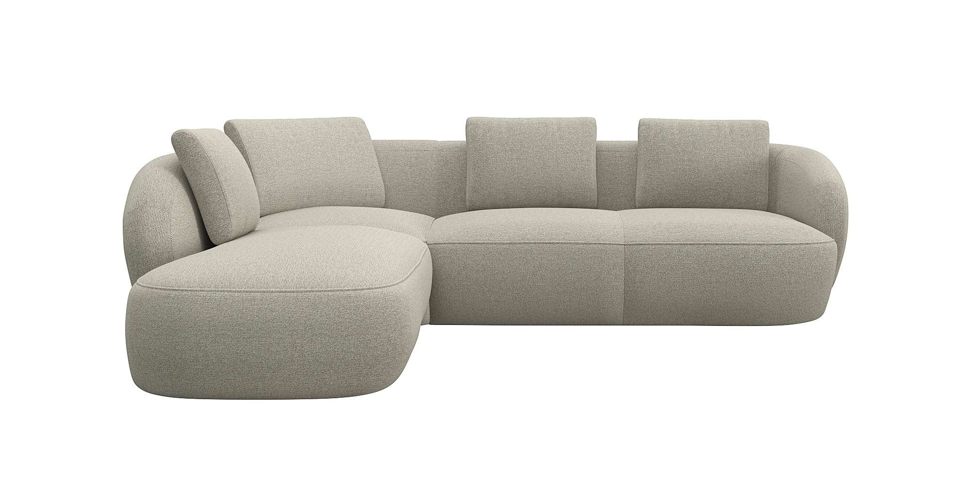 FLEXLUX Ecksofa »Torino, rund, L-Form, Sofa-Ecke mit Ottomane«, Modernes, o günstig online kaufen