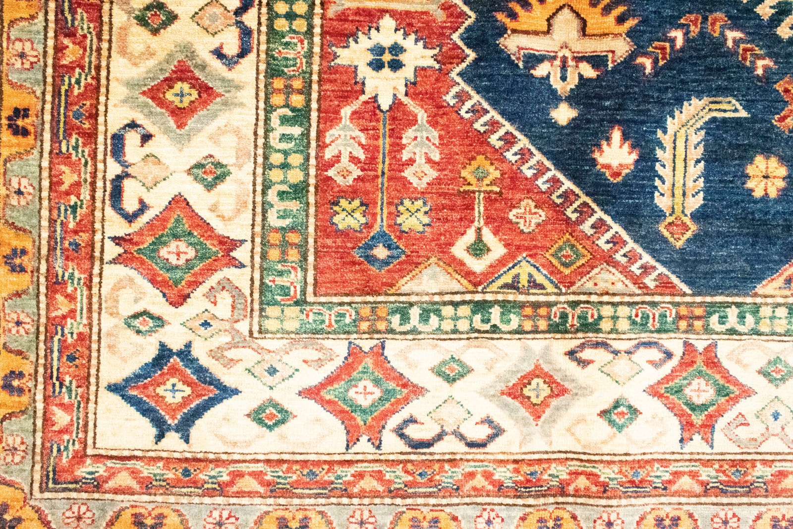 morgenland Wollteppich »Kazak Teppich handgeknüpft blau«, rechteckig bequem  und schnell bestellen