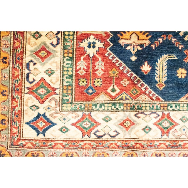 morgenland Wollteppich »Kazak Teppich handgeknüpft blau«, rechteckig bequem  und schnell bestellen