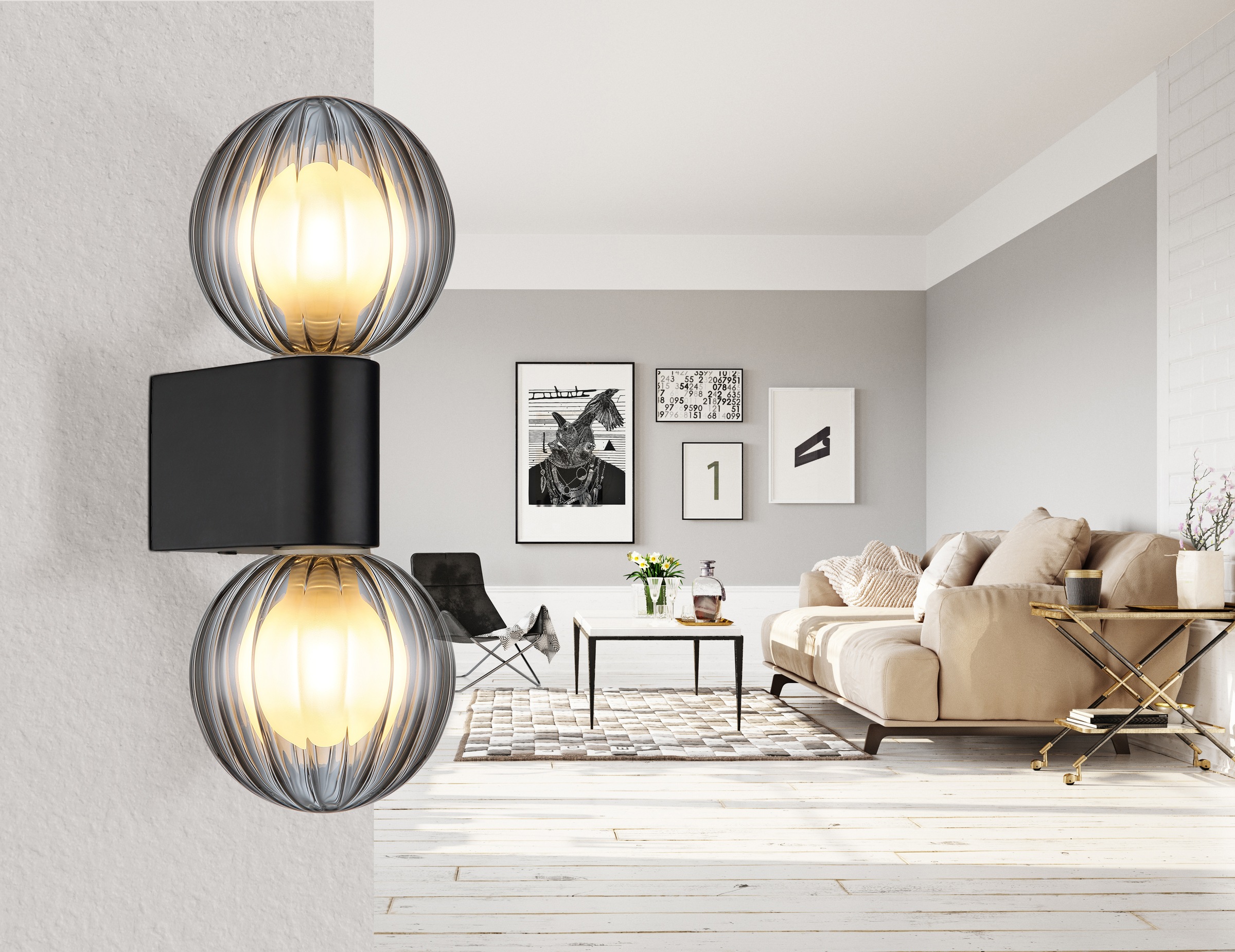 GLOBO LIGHTING Wandleuchte »ANDER« G9 1 Stk. Wandlampe/Spot/Glas rauchfarbe günstig online kaufen