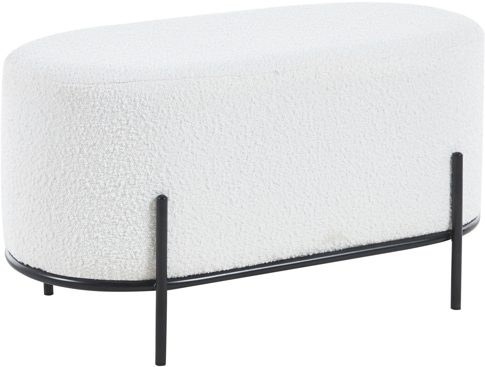 SalesFever Polsterhocker »Komfortabler Polsterhocker«, mit Design-Gestell aus schwarzem Metall