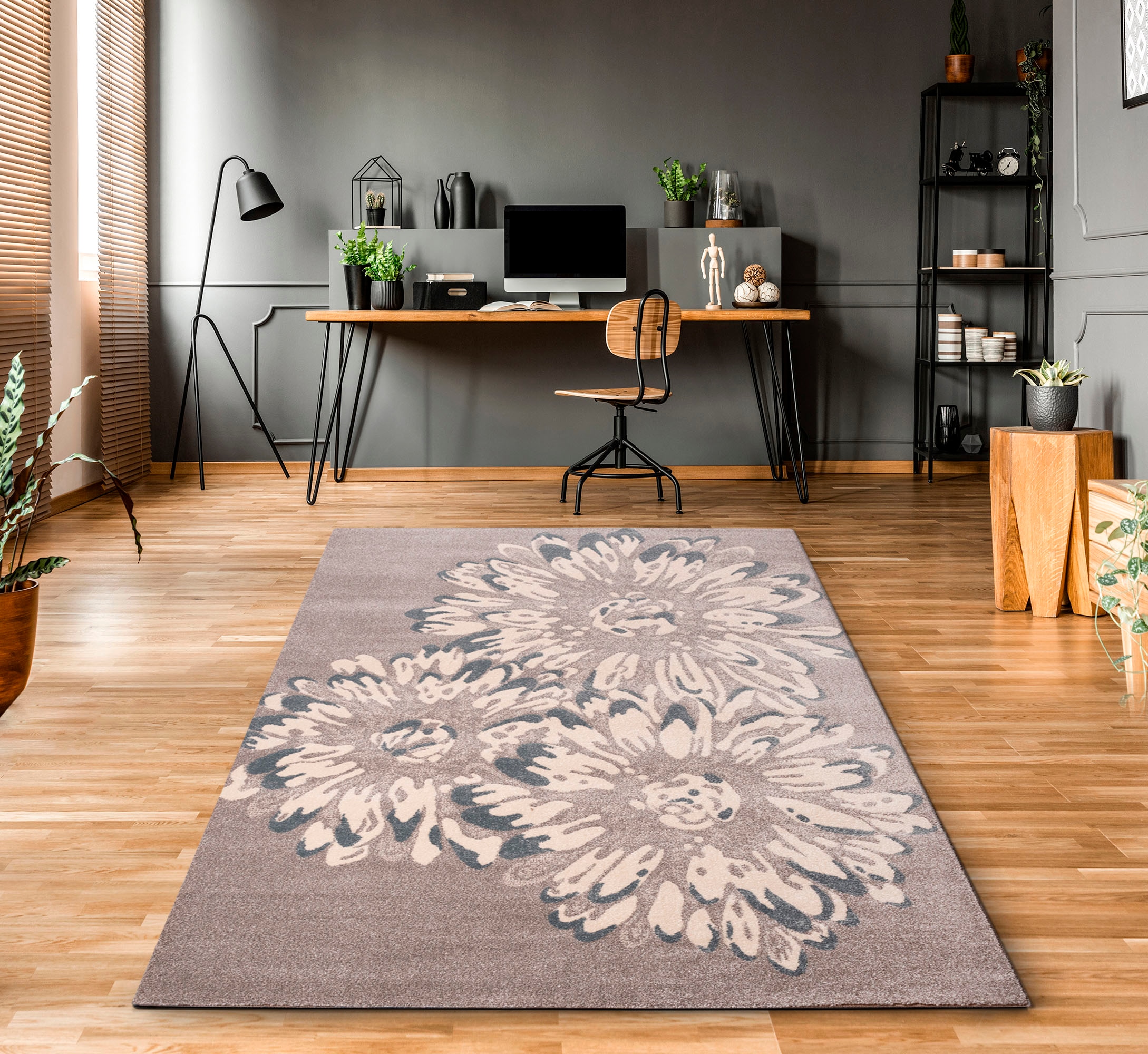 my home Teppich »Vaiana«, rechteckig, Blumen Design, Wohnzimmer bequem und  schnell bestellen