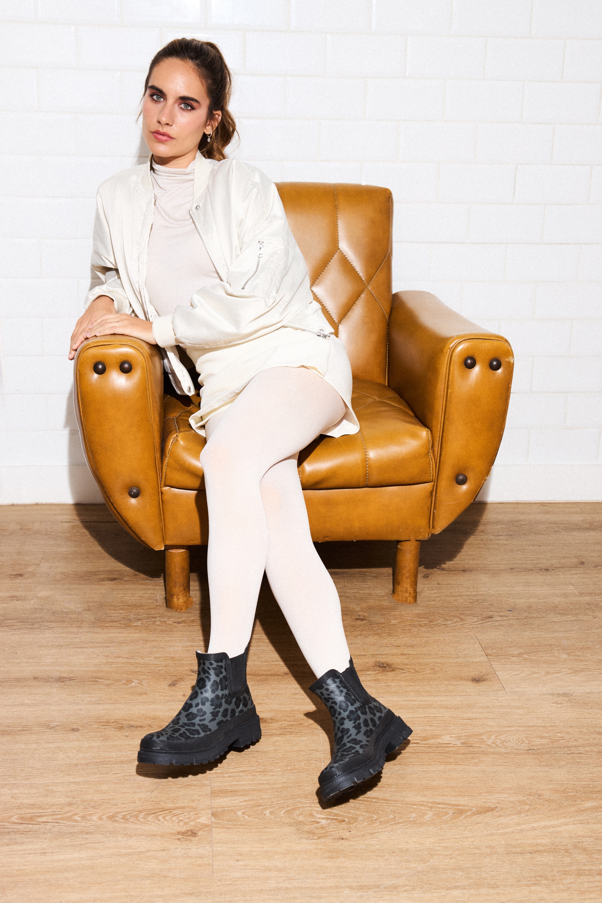 VERBENAS Chelseaboots »Lua Mate«  Gummistiefelette, Schlupfboots, Winterboots in Leo-Optik