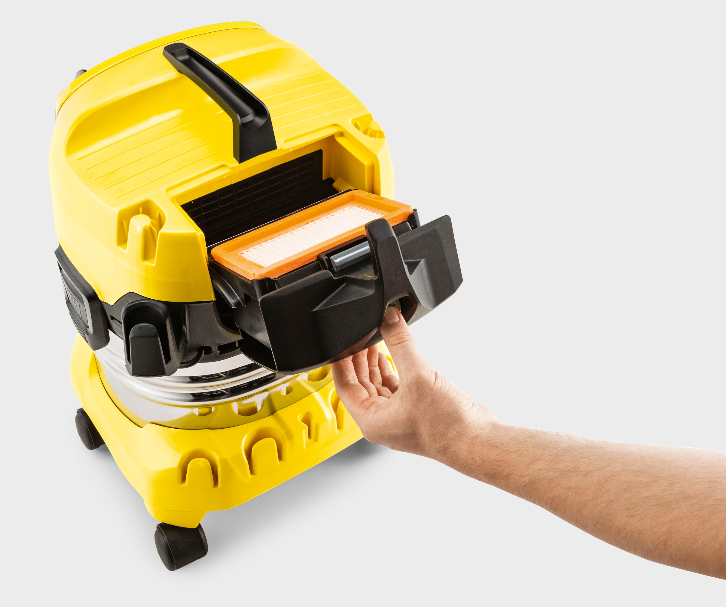 KÄRCHER Nass-Trocken-Sauger »WD 4 S V-20/5/22«, inkl. Flachfaltenfilter, 1.000W, Edelstahlbehälter: 20l