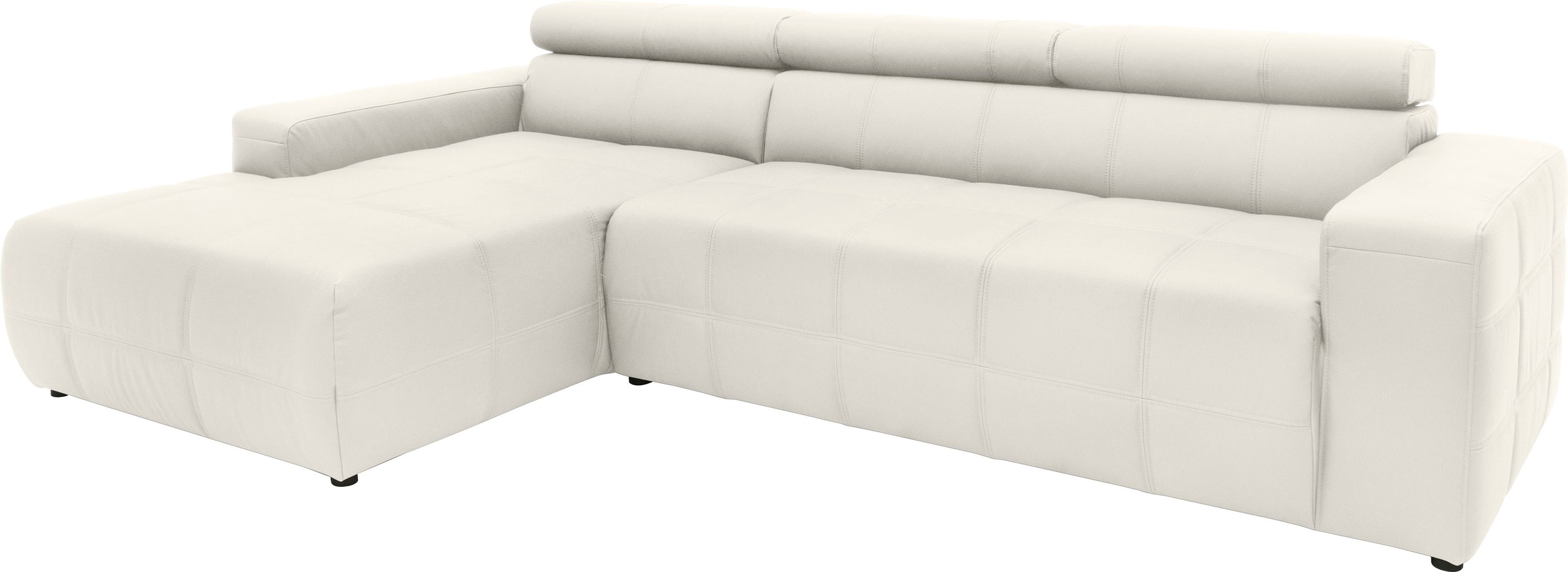 DOMO collection Ecksofa »Brandon große Ausführung B/T/H: 289/177/80 cm, auch in Leder und Cord«, mit Kopfteilverstellung, wahlweise Sitztiefenverstellung, L-Form
