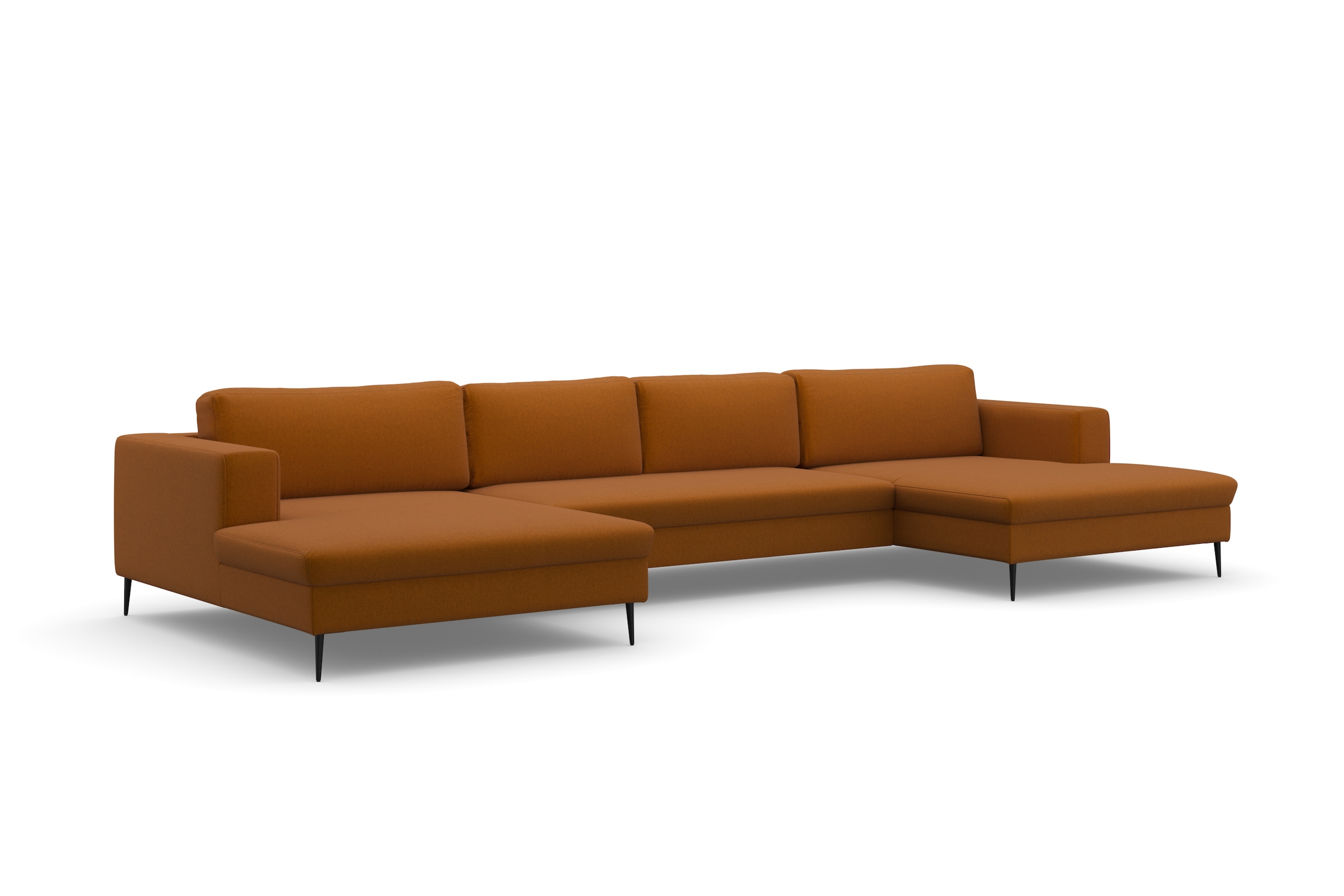 DOMO collection Wohnlandschaft »Modica U-Form«, XXL, in moderner Optik mit, 2 großzügigen Recamieren, auch in Cord