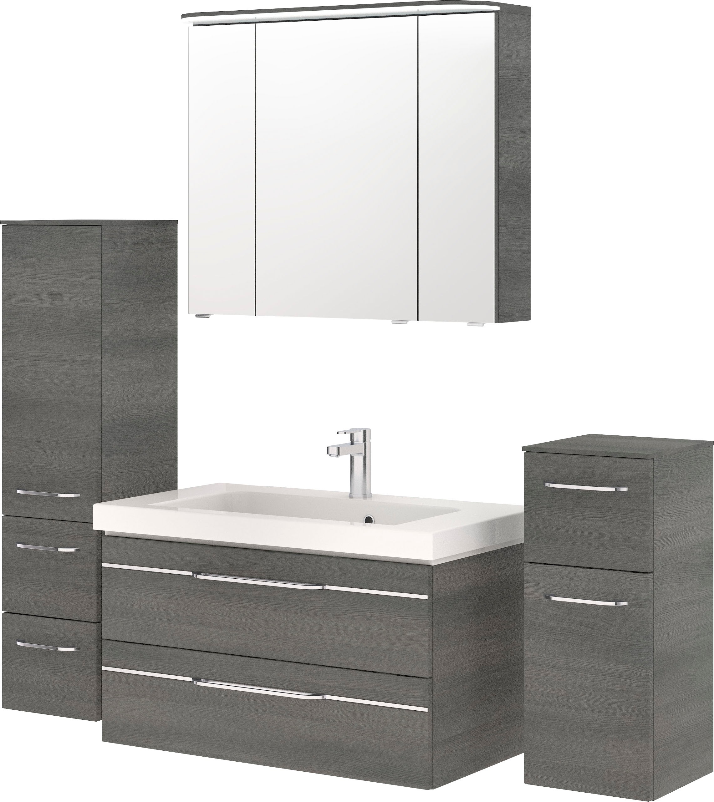 Saphir Badmöbel-Set »Balto Sprint 4-teilig, Mineralmarmor-Waschtisch mit LE günstig online kaufen