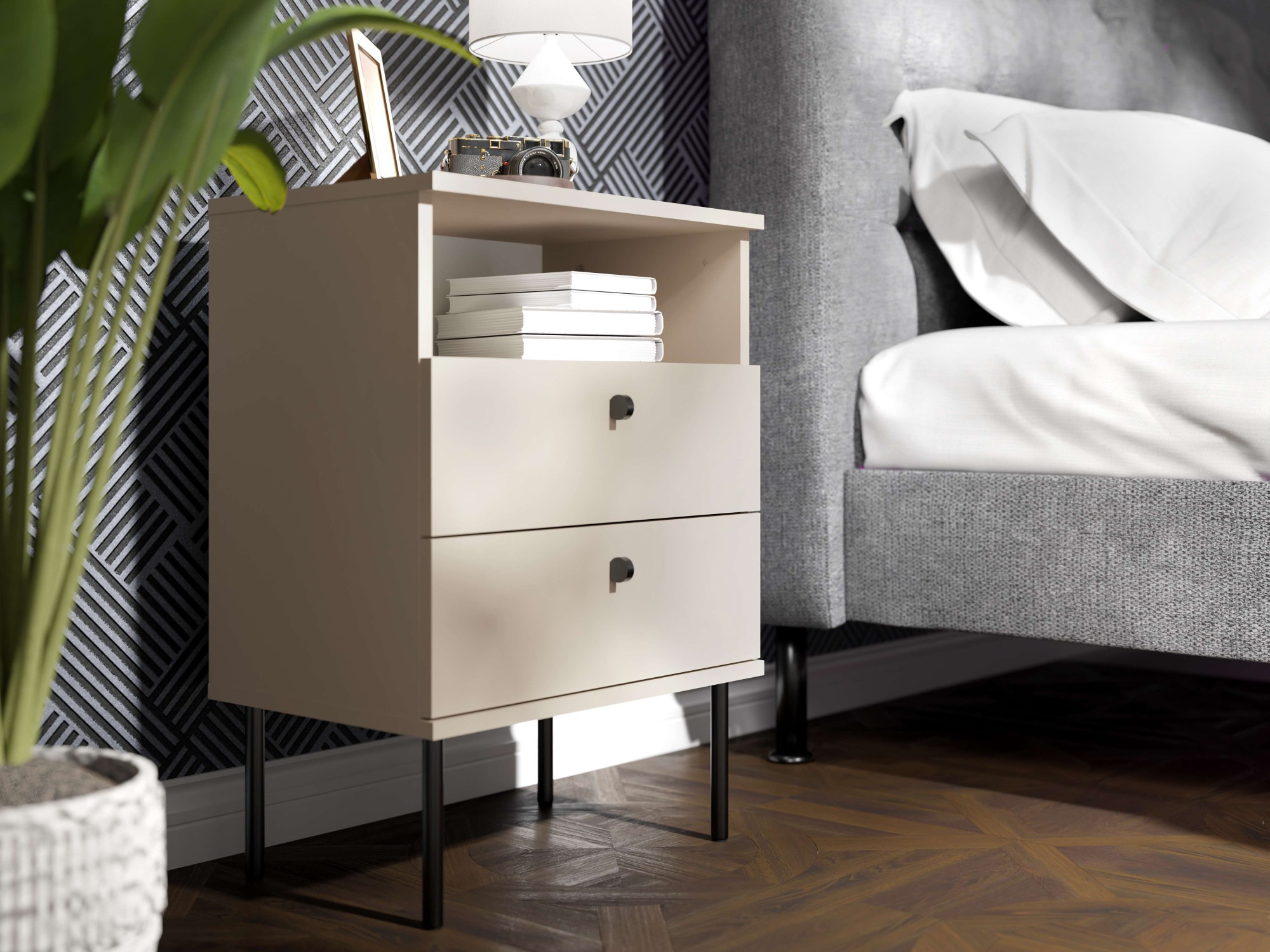 Home affaire Nachttisch »Elyria, Metallgriffe, FSC-zertifizierter Holzwerks günstig online kaufen