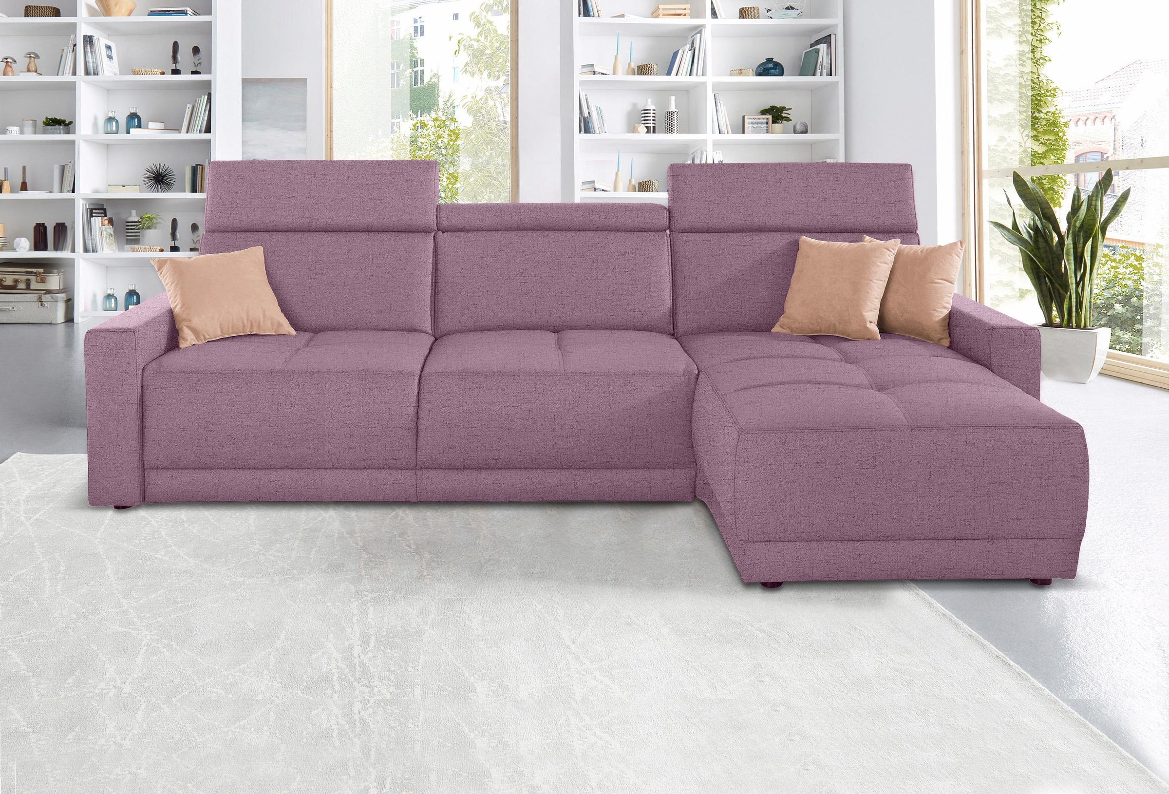 DOMO collection Ecksofa »Ava mit moderner Sitzheftung & toller Doppelnaht, günstig online kaufen