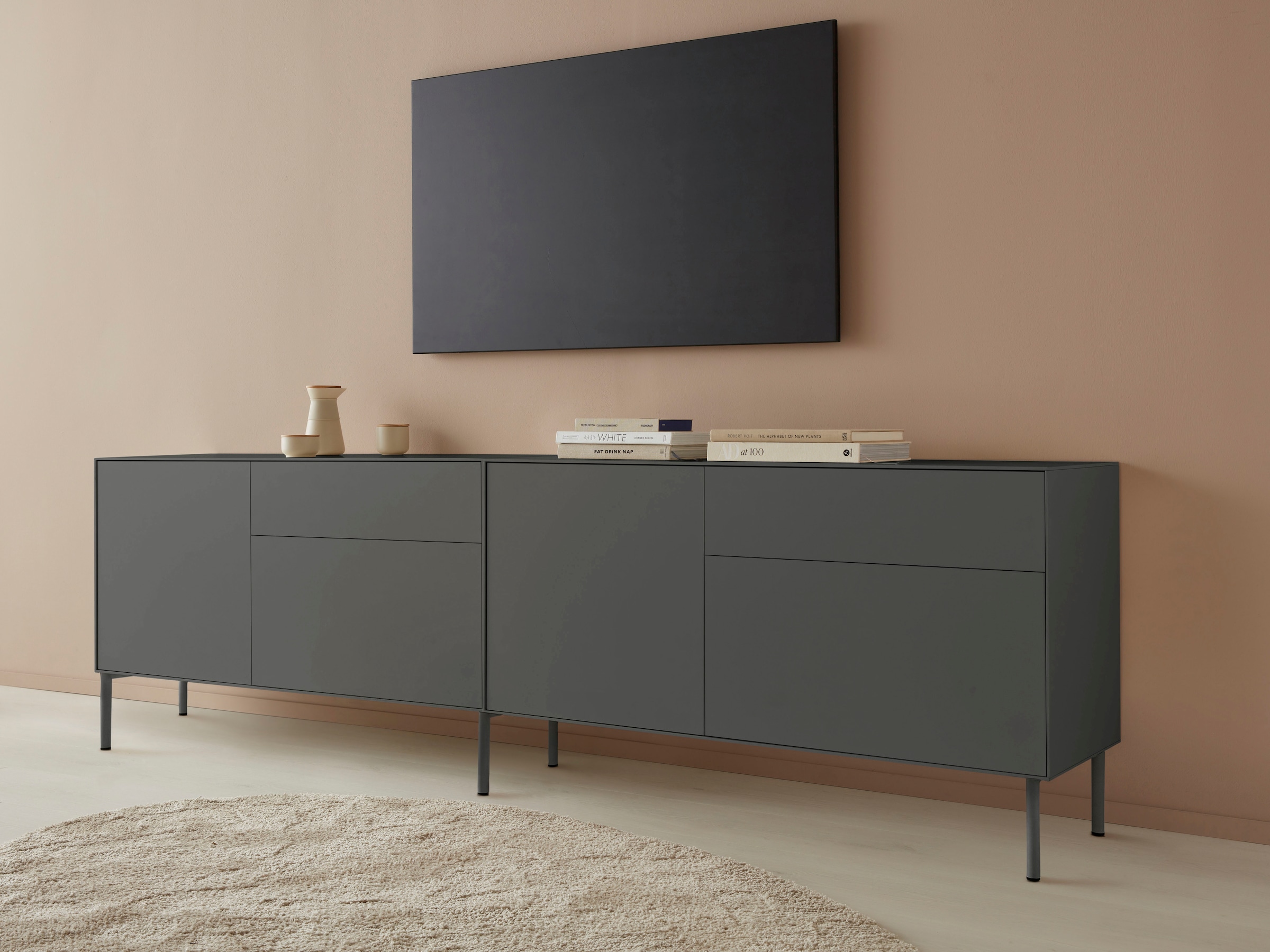 LeGer Home by Lena Gercke Lowboard »Essentials«, Breite: 127 cm, MDF lackiert, Push-to-open-Funktion