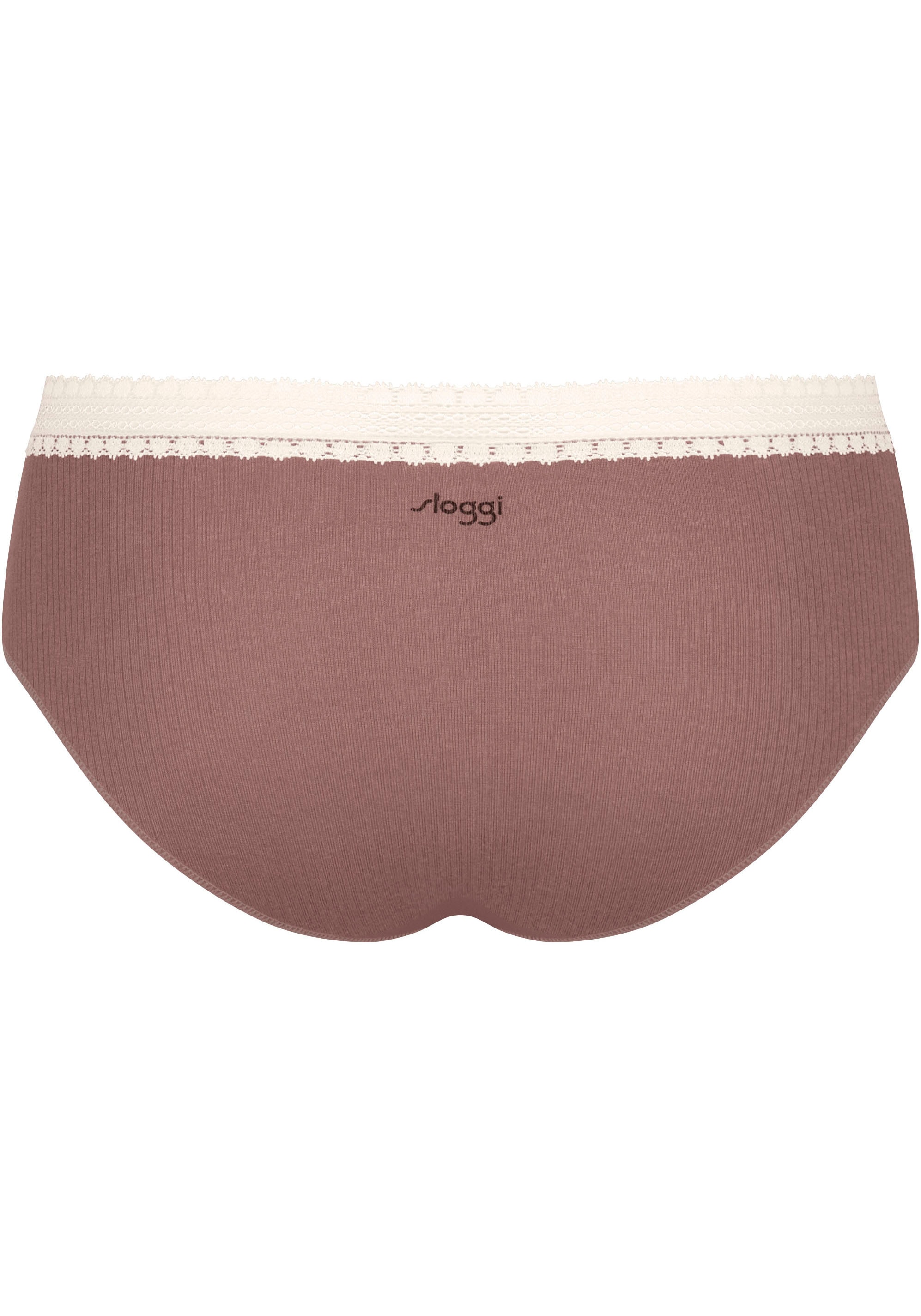 sloggi Slip »GO Ribbed R Hipster C2P«, (2er Pack), weiche Rippware mit Spitzenbesatz