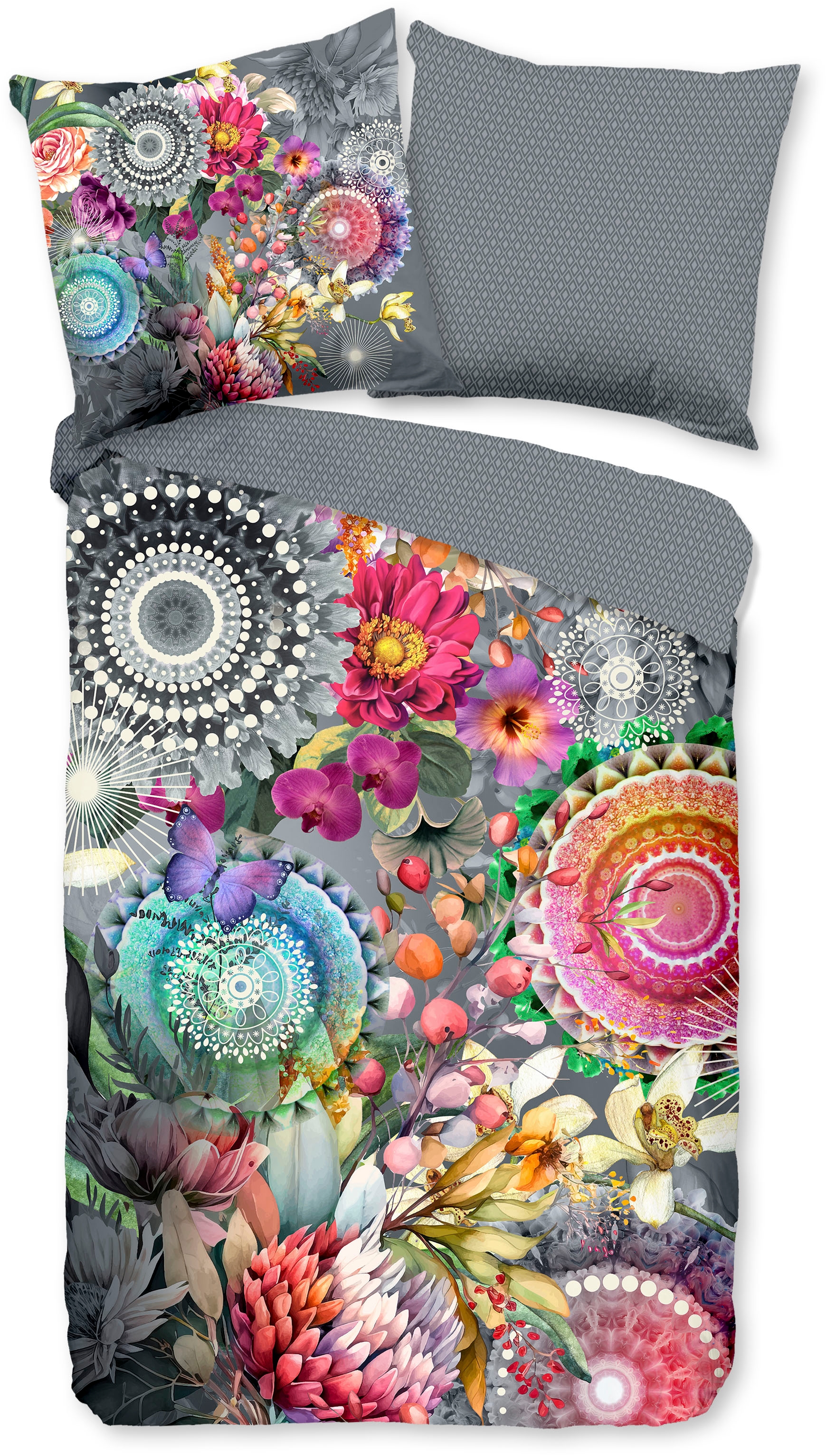 hip Wendebettwäsche »Olinga«, Satin, Reißverschluss, Wendeoptik, Mandala, B günstig online kaufen