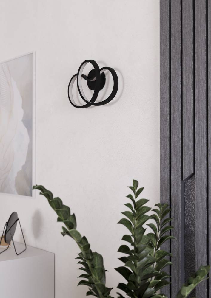 EGLO Wandleuchte »GIANELLA«, 1 flammig, Leuchtmittel LED-Modul | LED fest integriert, Wandlampe, Wandbeleuchtung, Metall in Schwarz, Flur, Wohnzimmerlampe