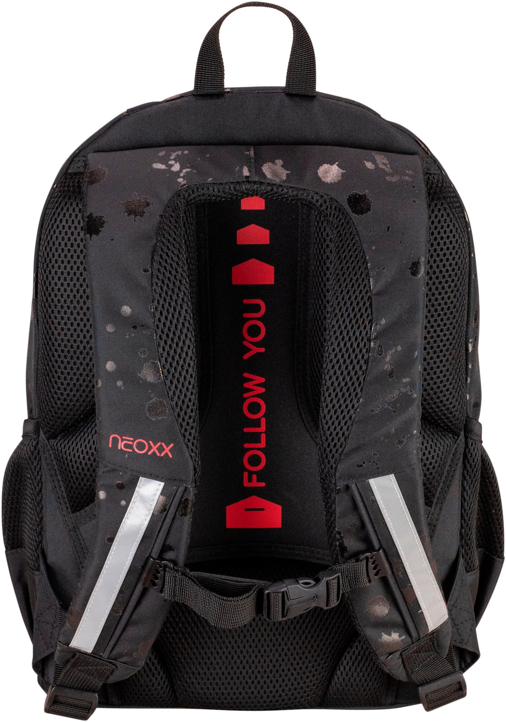 neoxx Schulrucksack »Flow, Splash Black«, teilweise aus recyceltem Material