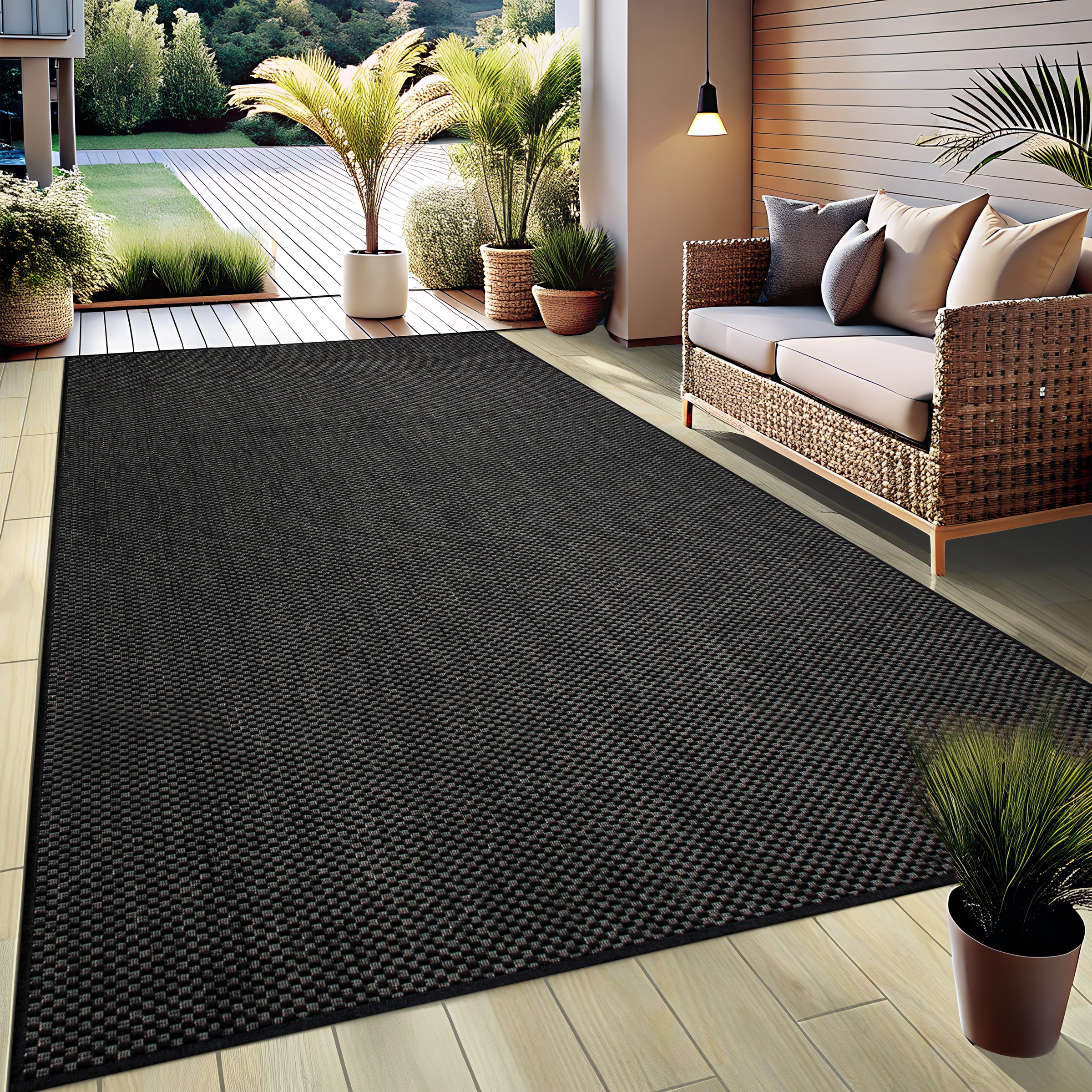 my home Teppich »Venedig auch als Läufer erhältlich«, rechteckig, 4 mm Höhe, In- und Outdoor geeignet, Sisal-Optik, Wetterfest & UV-beständig