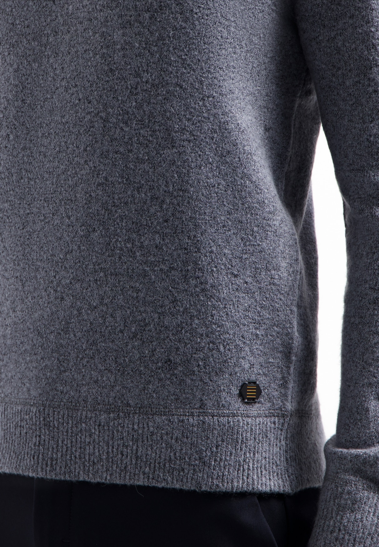 NO EXCESS V-Ausschnitt-Pullover »No Excess Melierter Wollpullover«